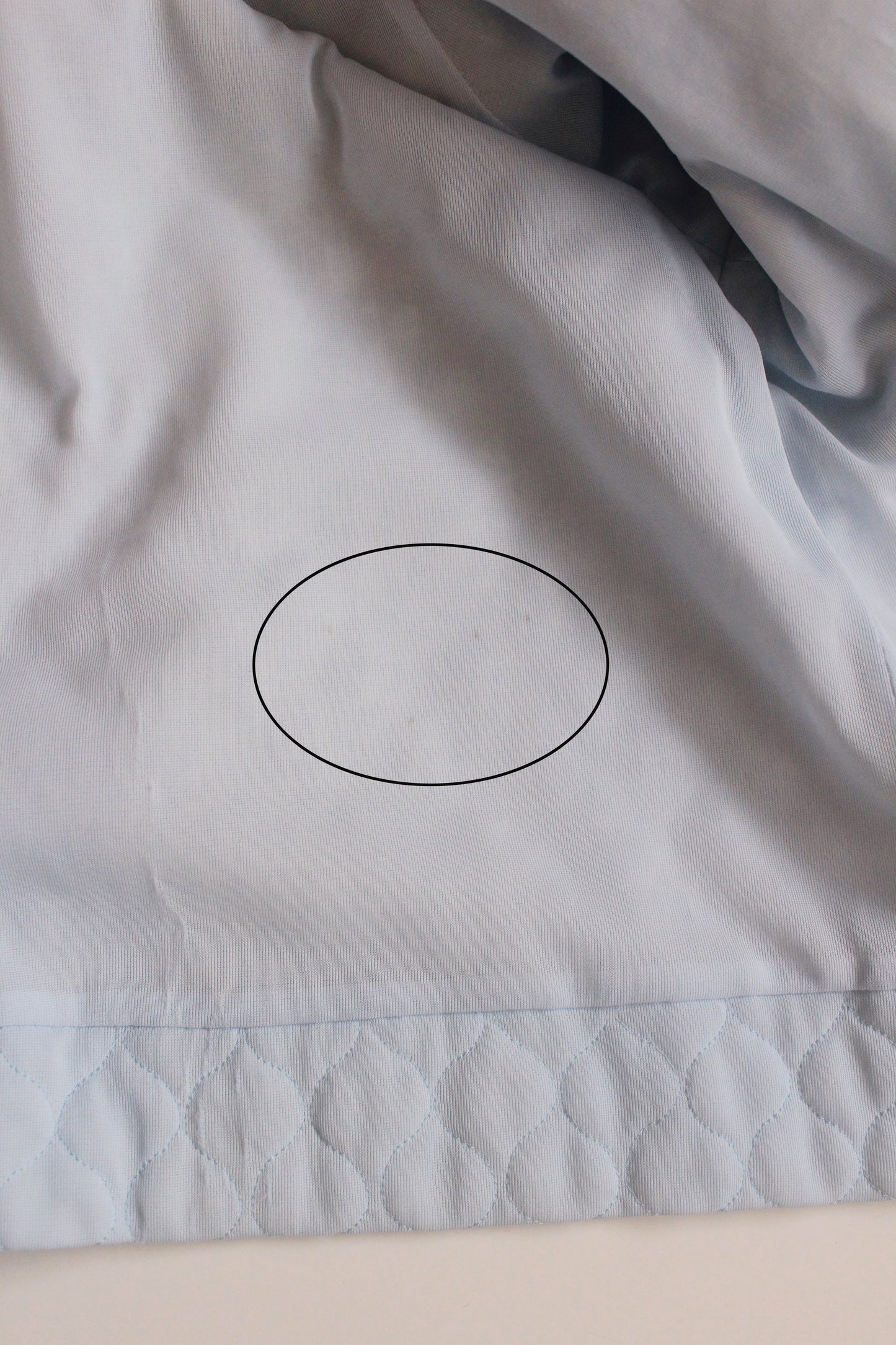 1960s Light Blue Quilted Bed Jacket With Collar, S/M