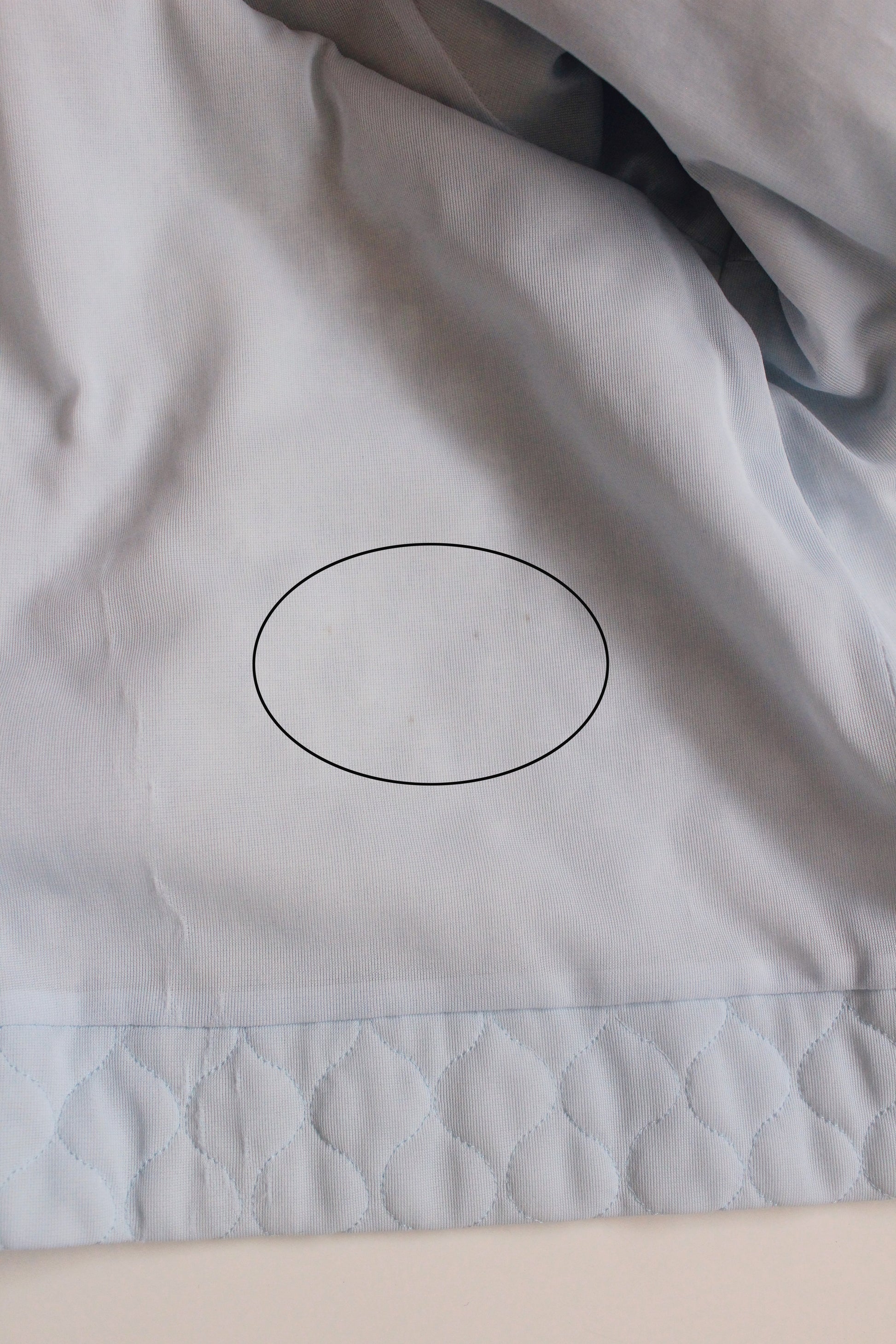 1960s Light Blue Quilted Bed Jacket With Collar, S/M