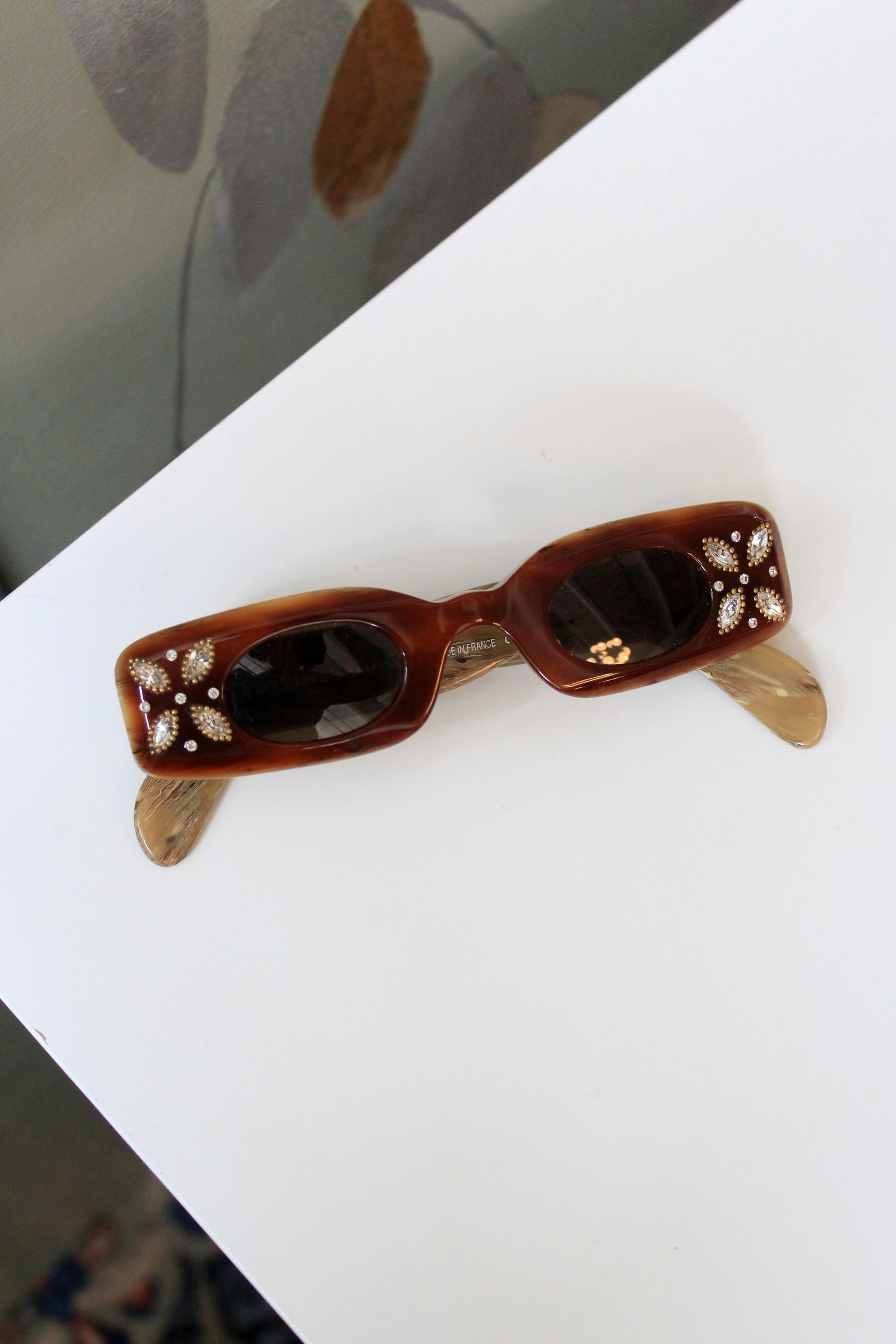 1990s Rhinestone Stars Brown Harry Lary's Sunglasses