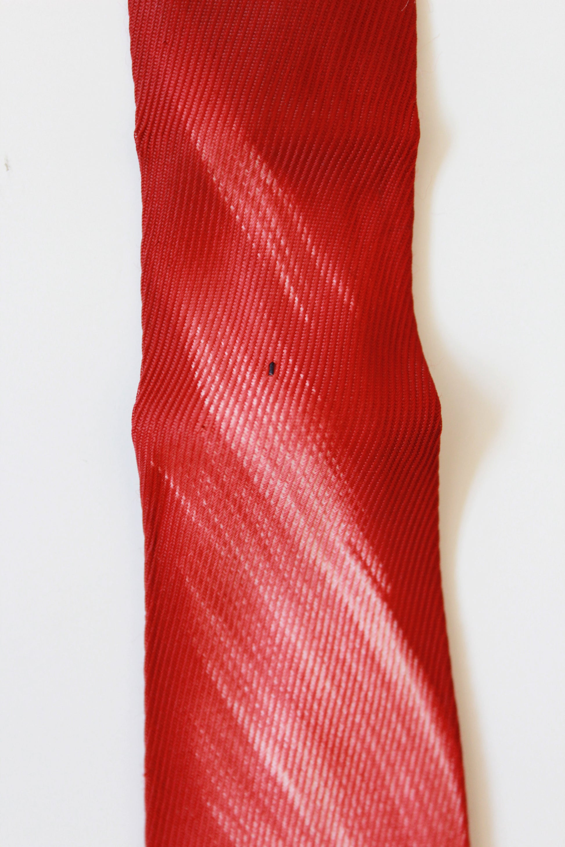 Vintage 1940s Abstract Red And Yellow Hand Painted Rayon Tie