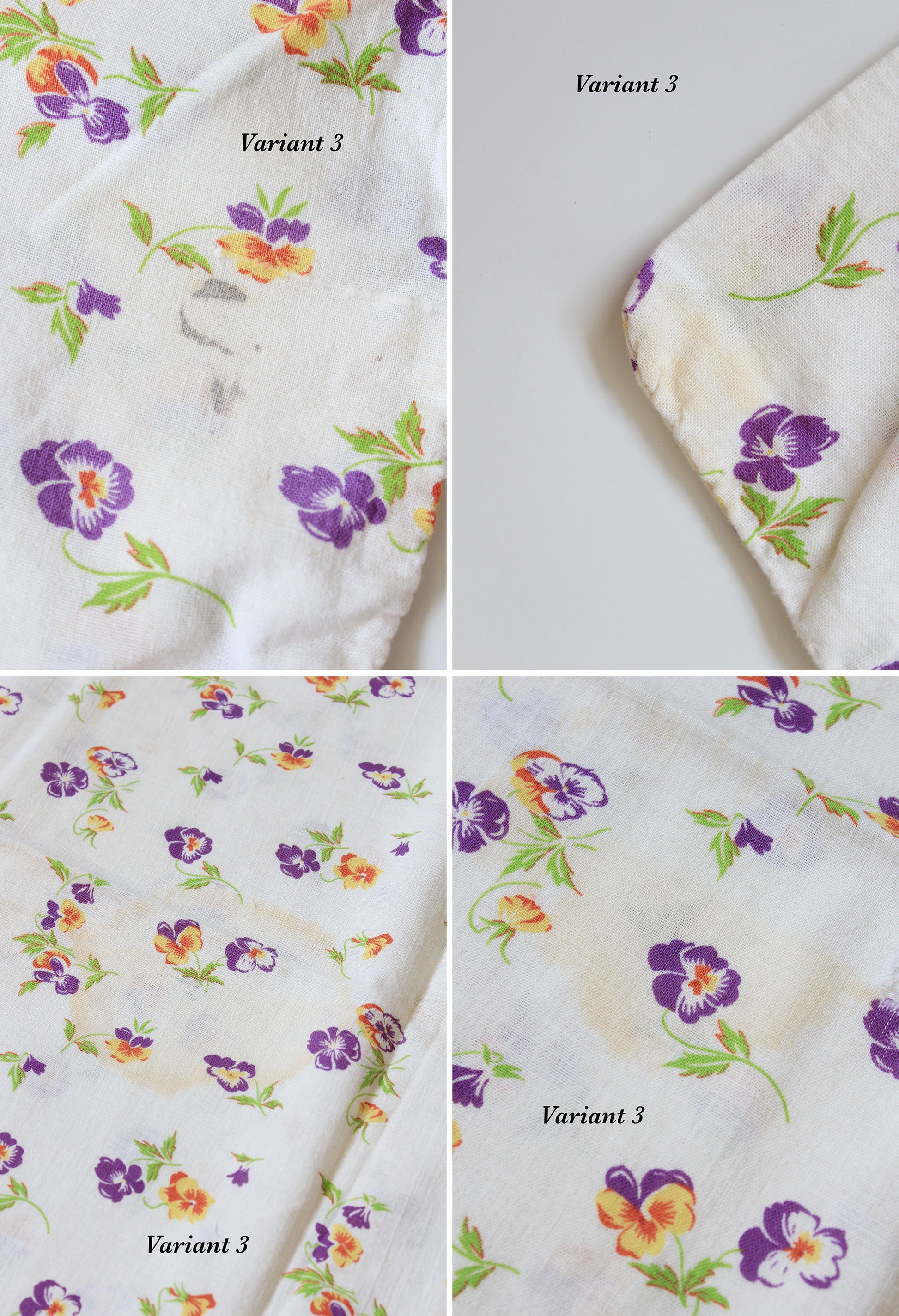 1940s Cream, Orange And Purple Illustrated Floral Feedsack , Vintage Summer Sewing/Quilting Fabric