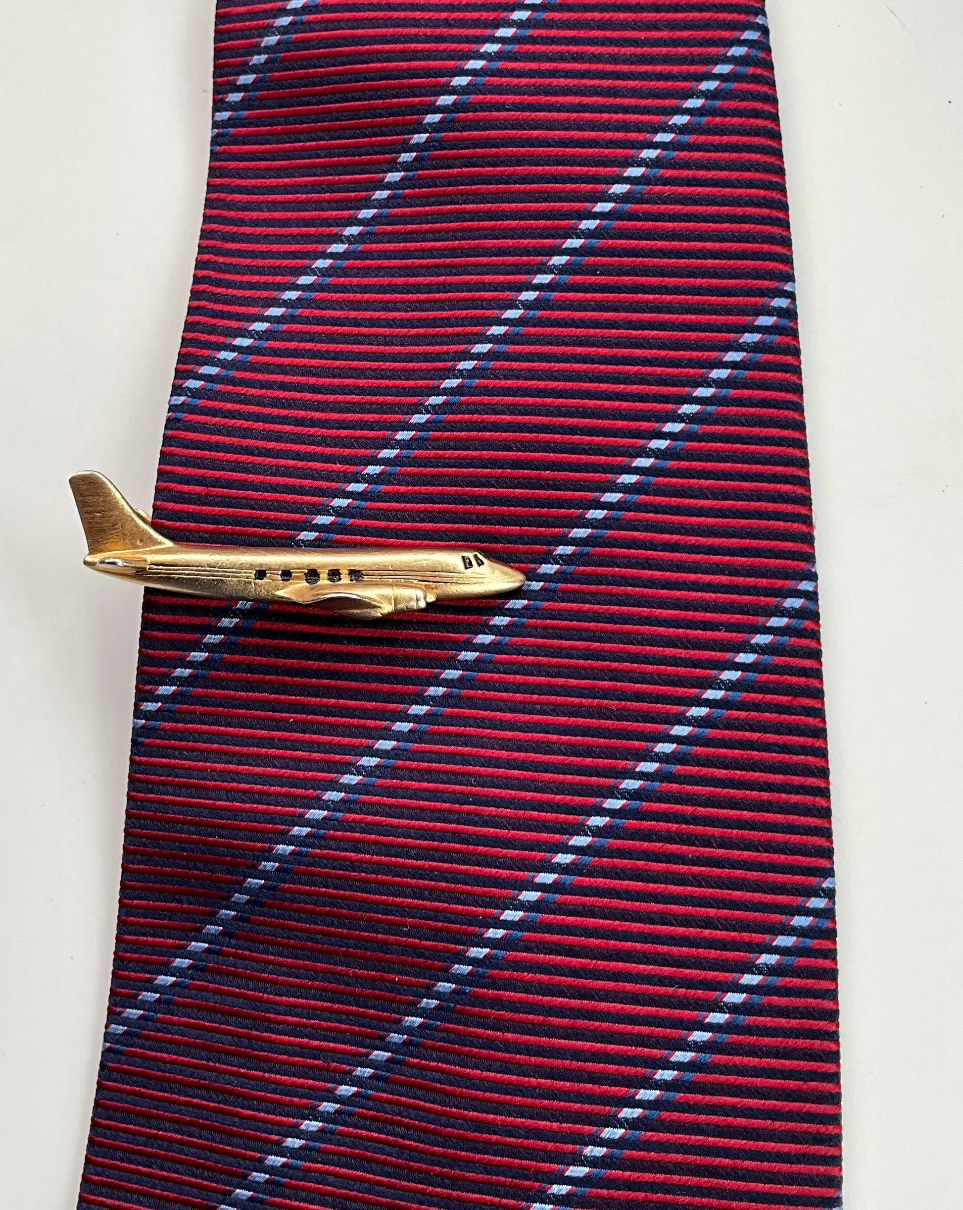 Vintage 1960s Gold Tone Airplane Tie Clip