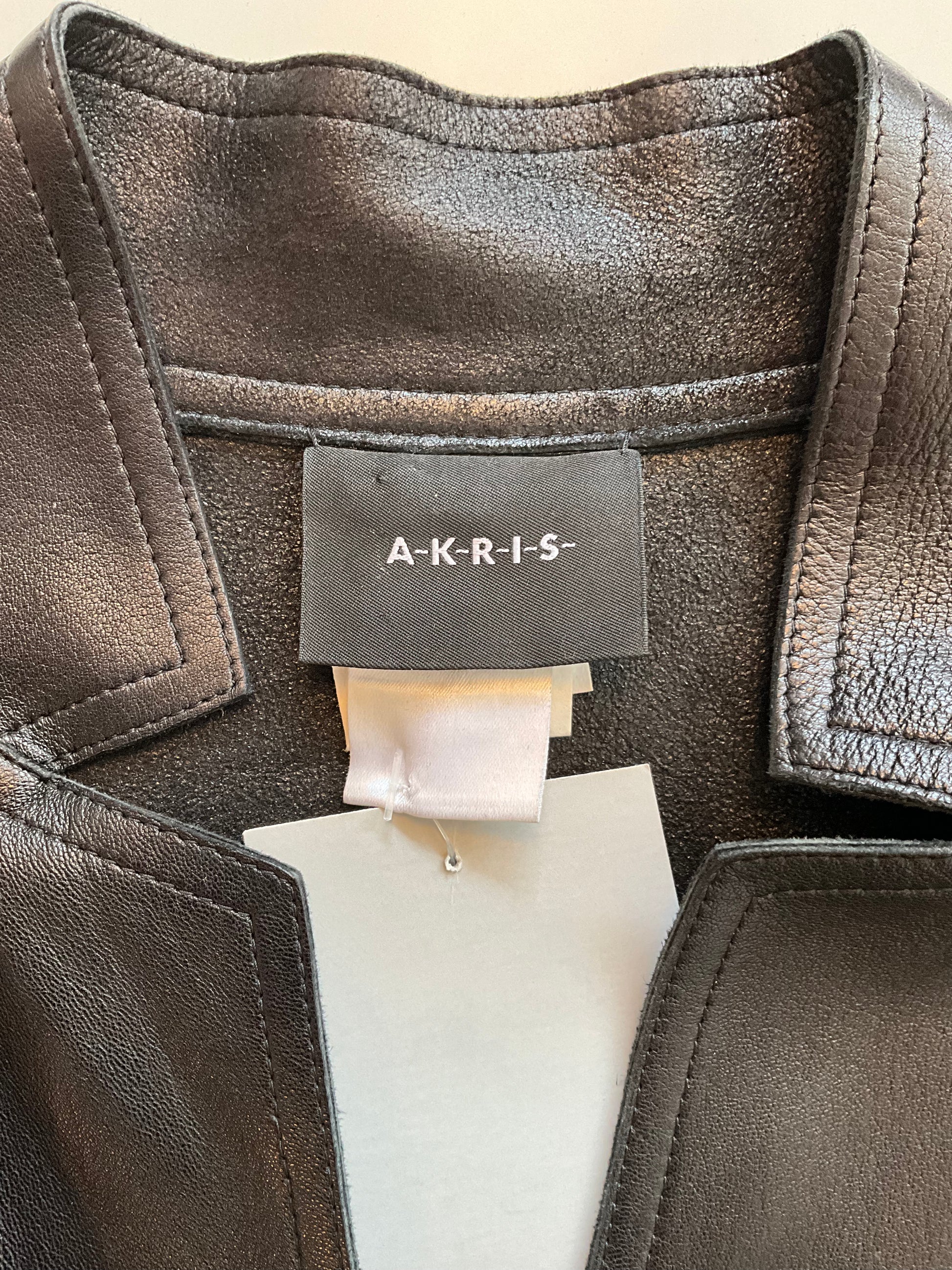 2000s Akris Punto Black Lamb Leather Jacket, Large 