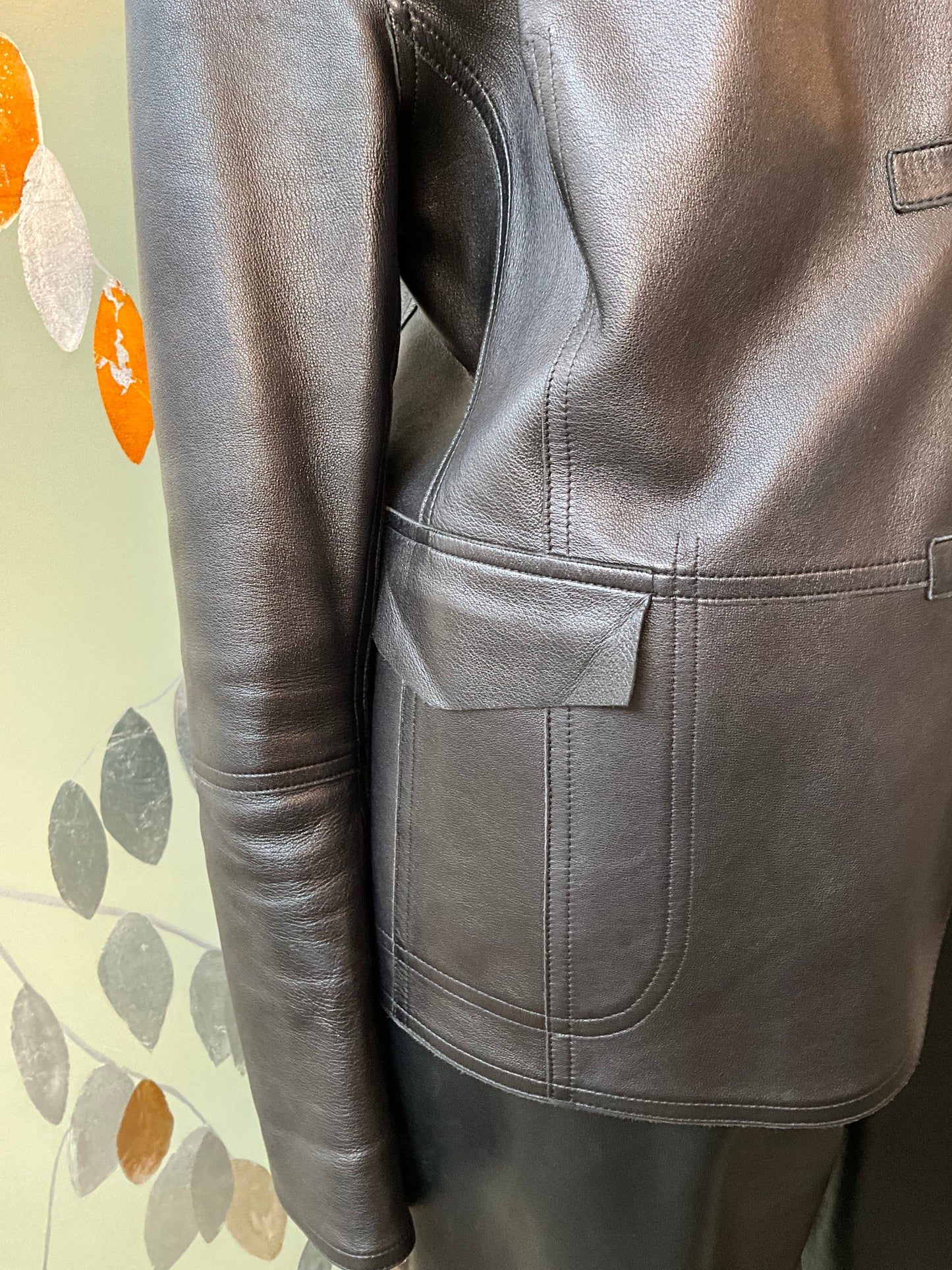 2000s Akris Punto Black Lamb Leather Jacket, Large 