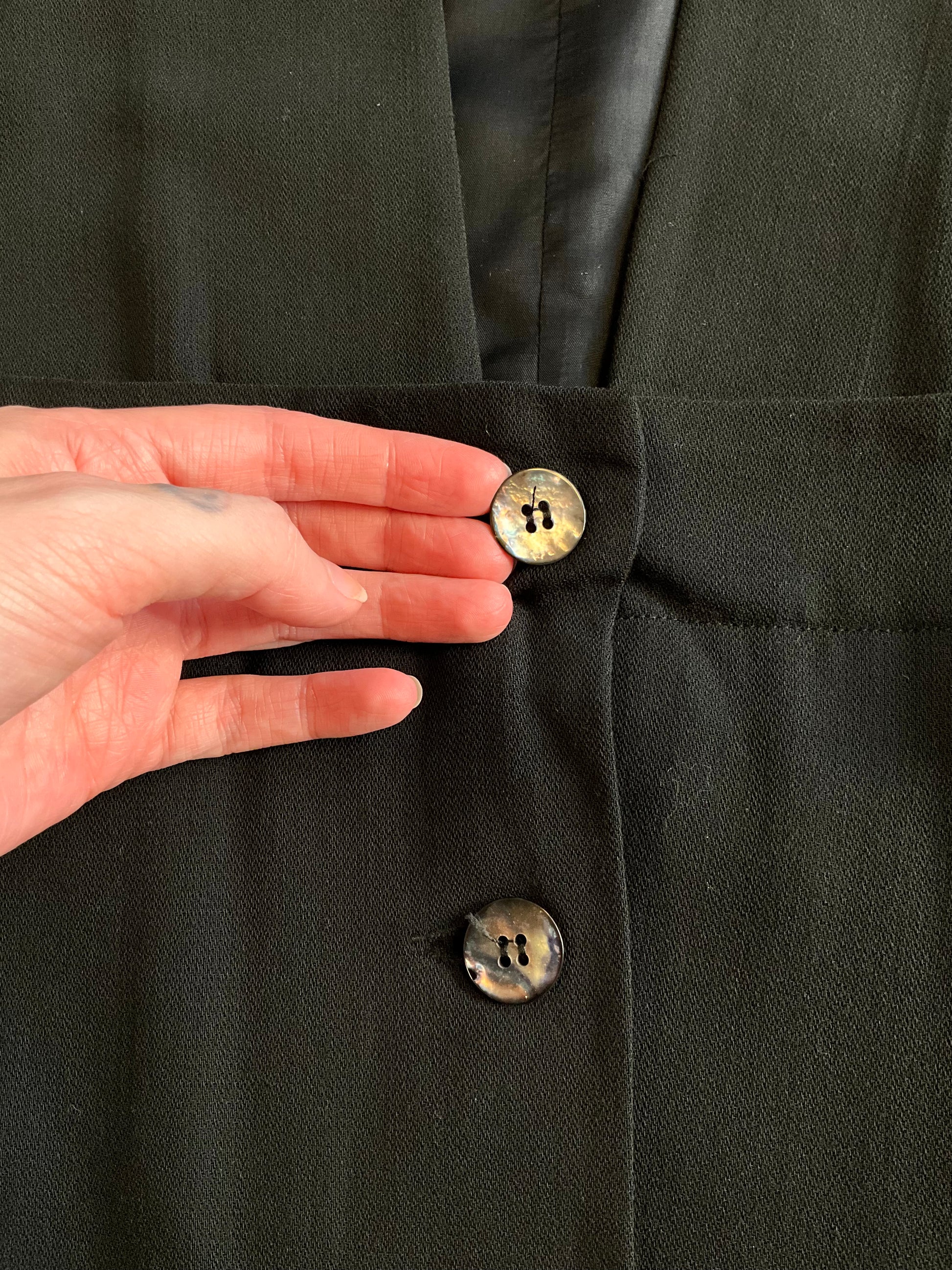 Vintage 1980s Black Sleeveless Button Up Maxi Jumper Dress