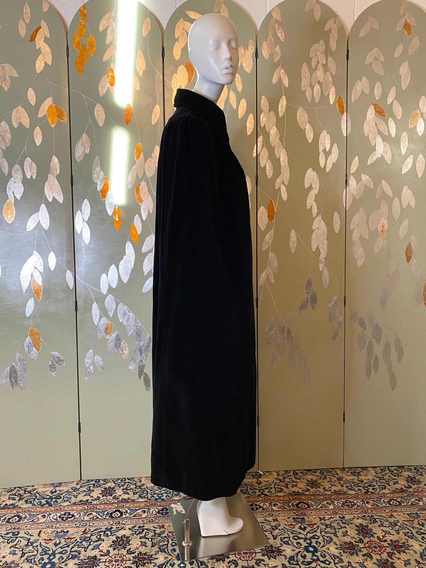 Vintage 1960s Emanuel Ungaro Black Velvet Cape