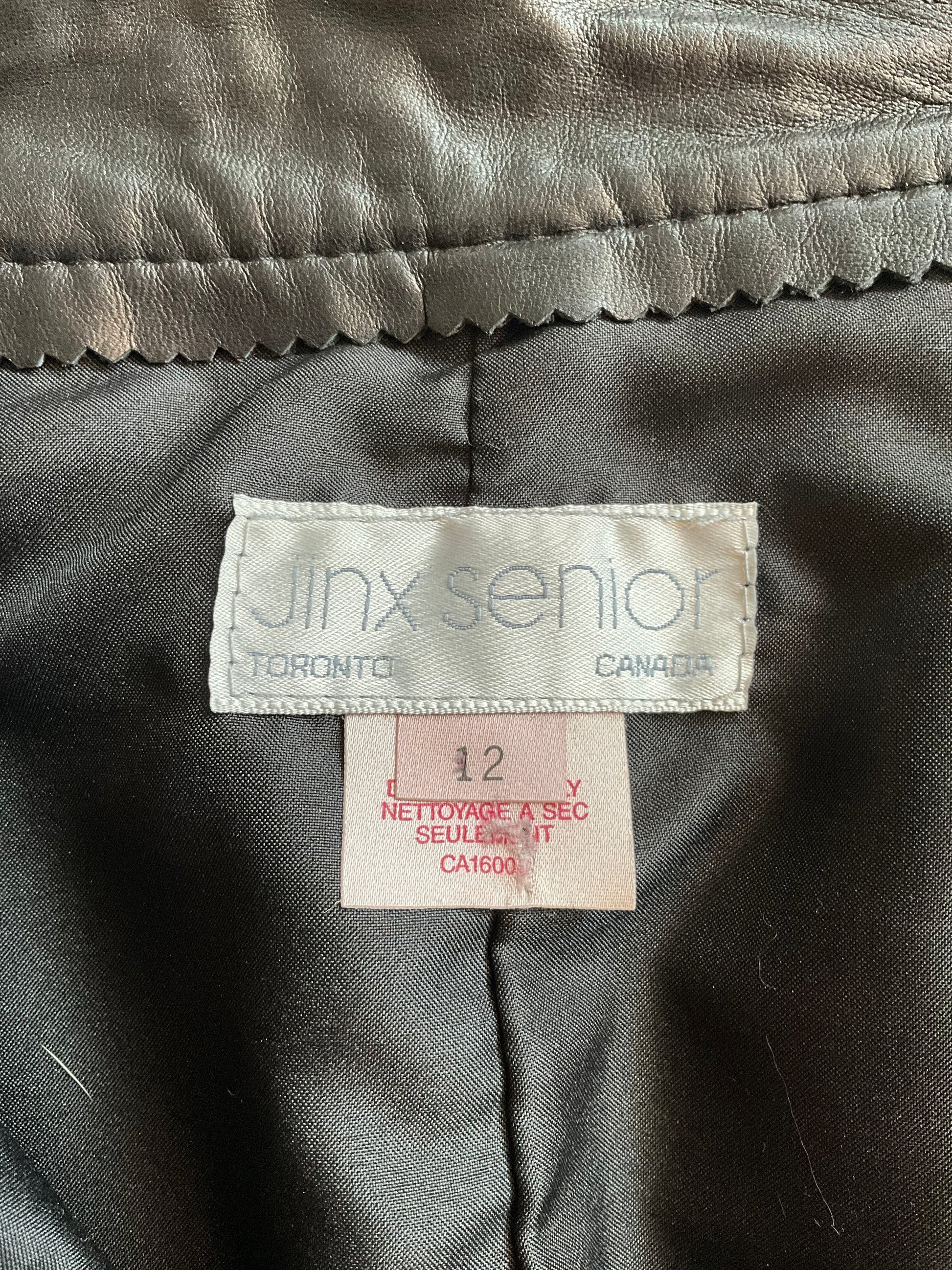 Vintage 1980s Black Leather Pleated Pants, Medium