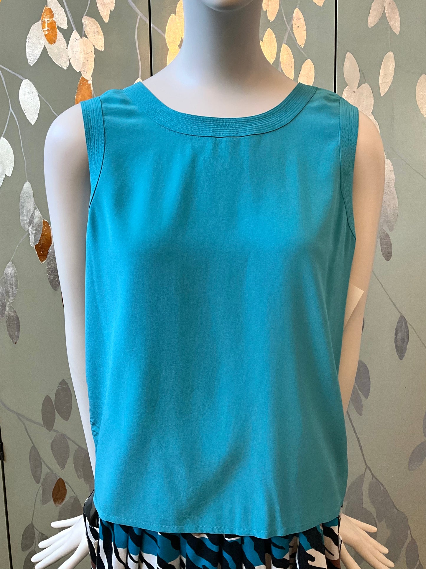 Vintage 1980s Chanel Blue Silk Tank Top, Medium 