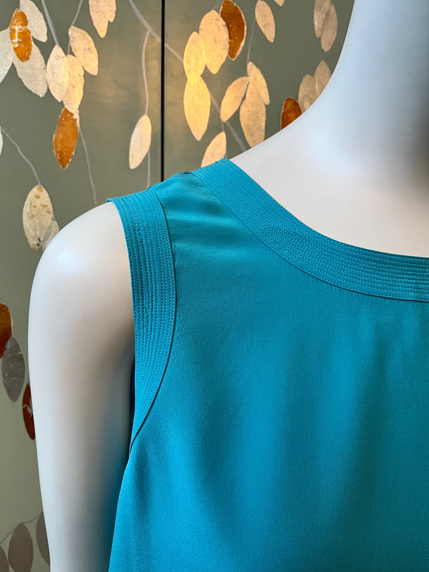 Vintage 1980s Chanel Blue Silk Tank Top, Medium 