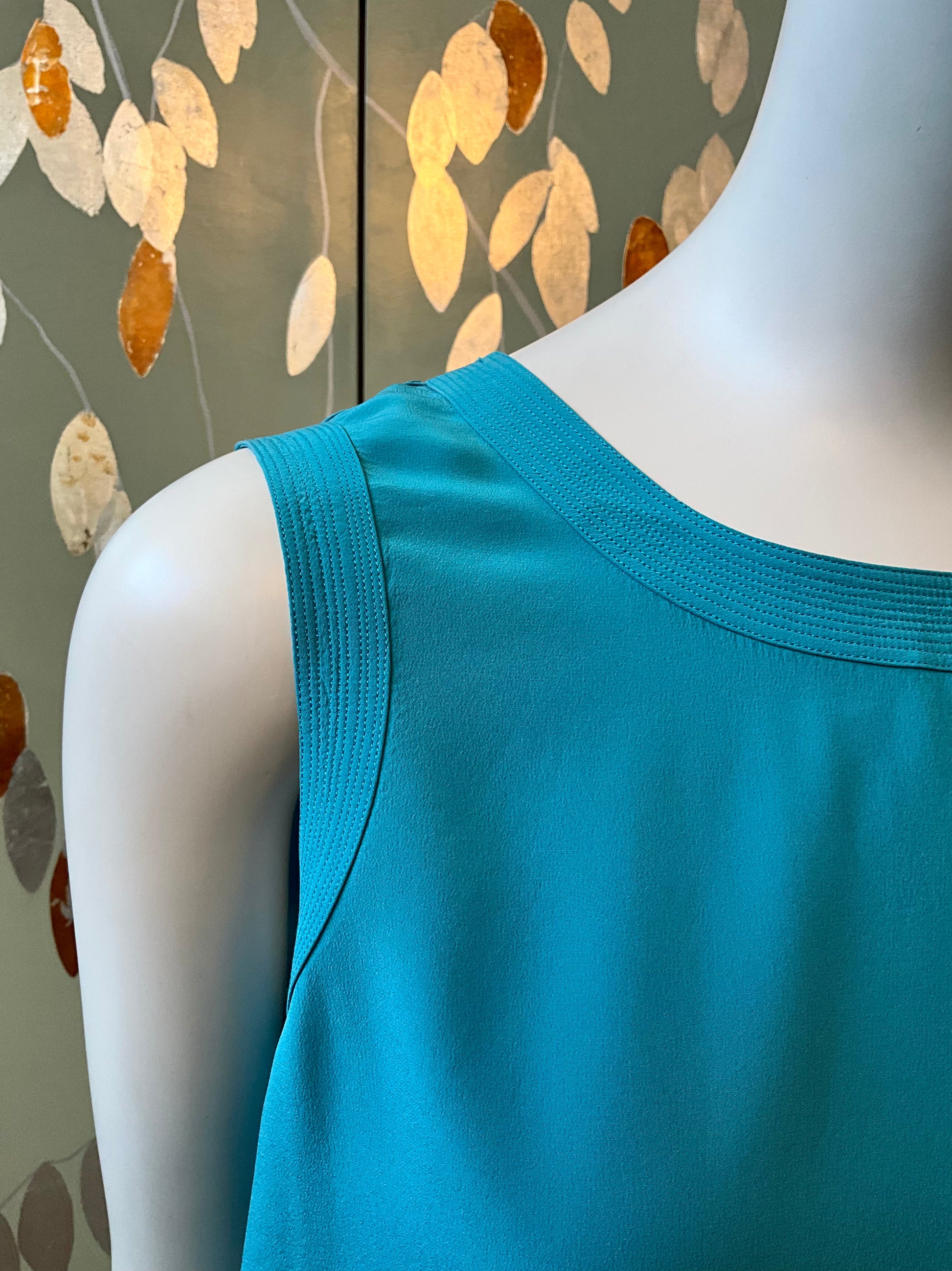 Vintage 1980s Chanel Blue Silk Tank Top, Medium 