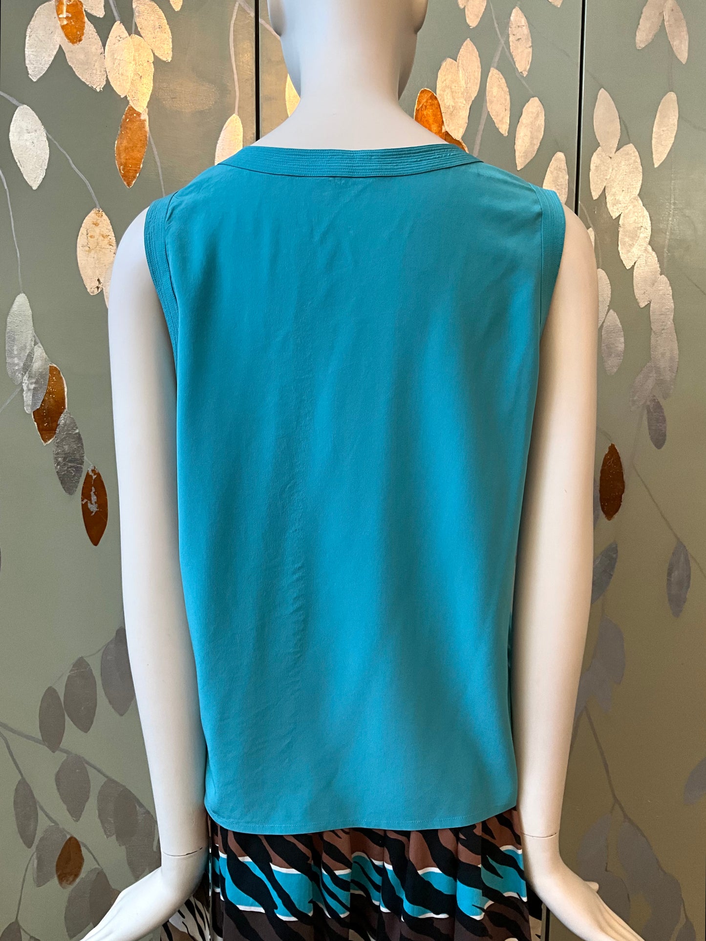 Vintage 1980s Chanel Blue Silk Tank Top, Medium 