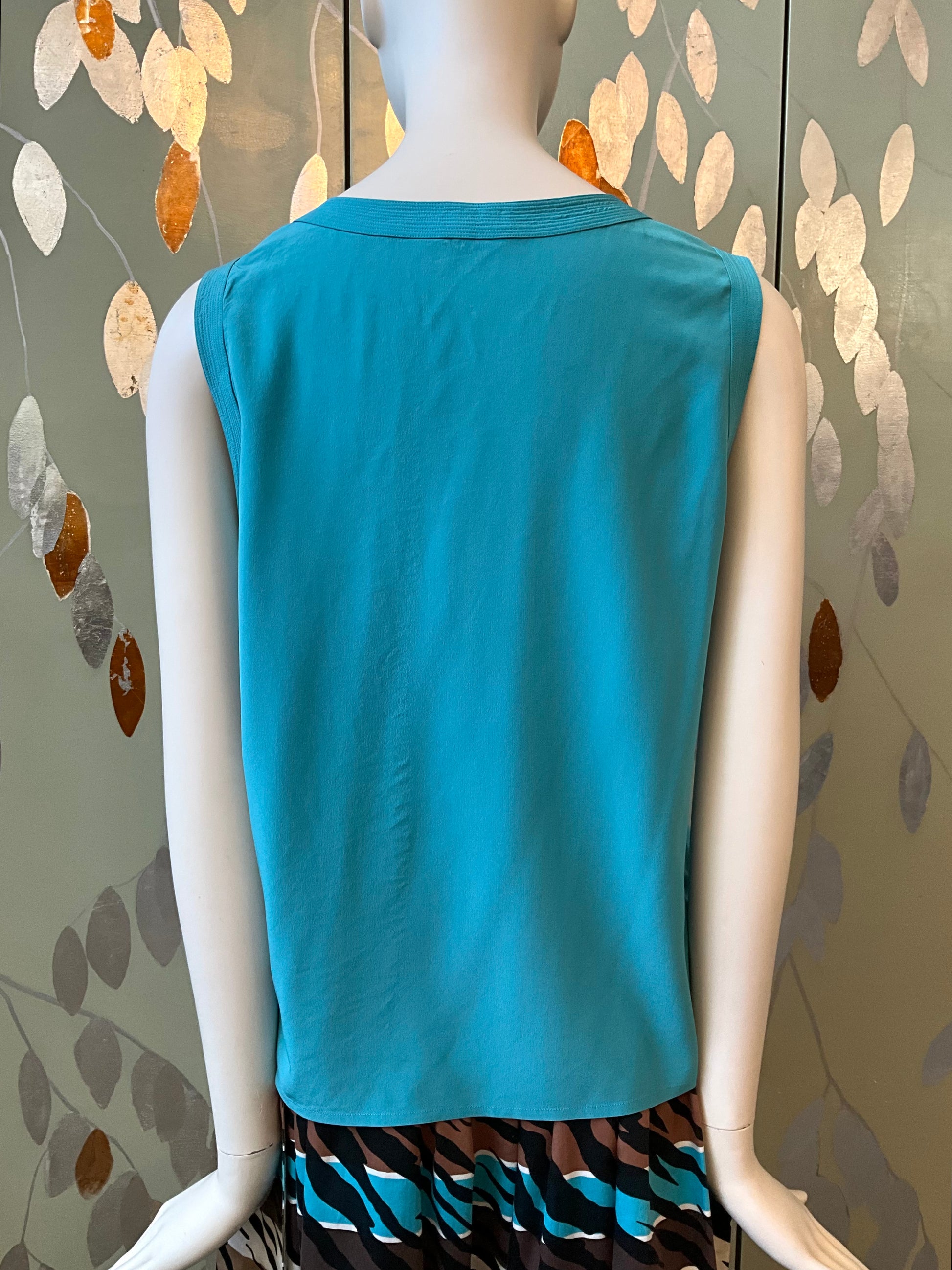 Vintage 1980s Chanel Blue Silk Tank Top, Medium 