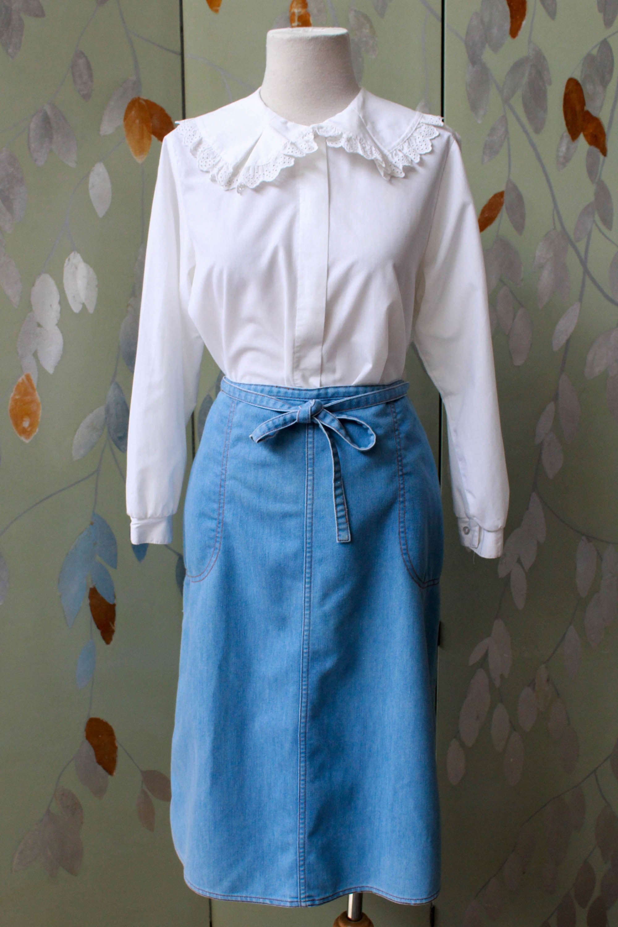 Denim wrap outlet skirt 90s