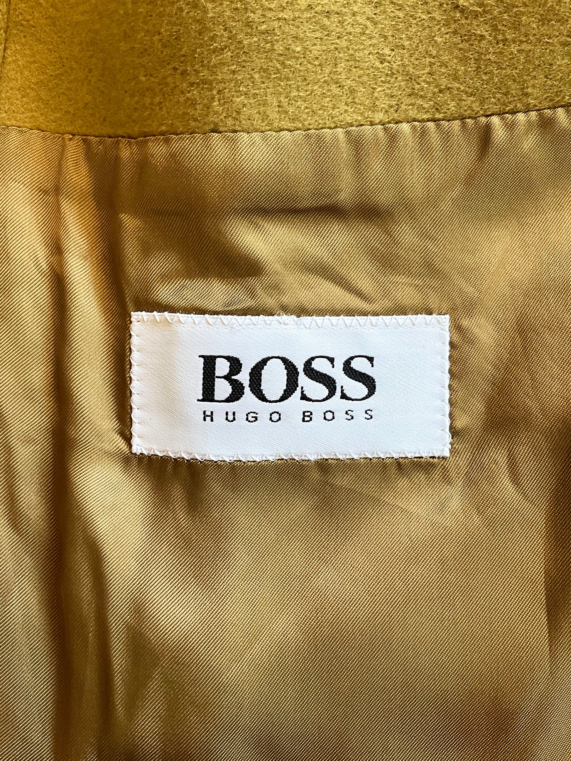 Vintage 1990s Men's Hugo Boss Green Cashmere Wool Blazer, Large 