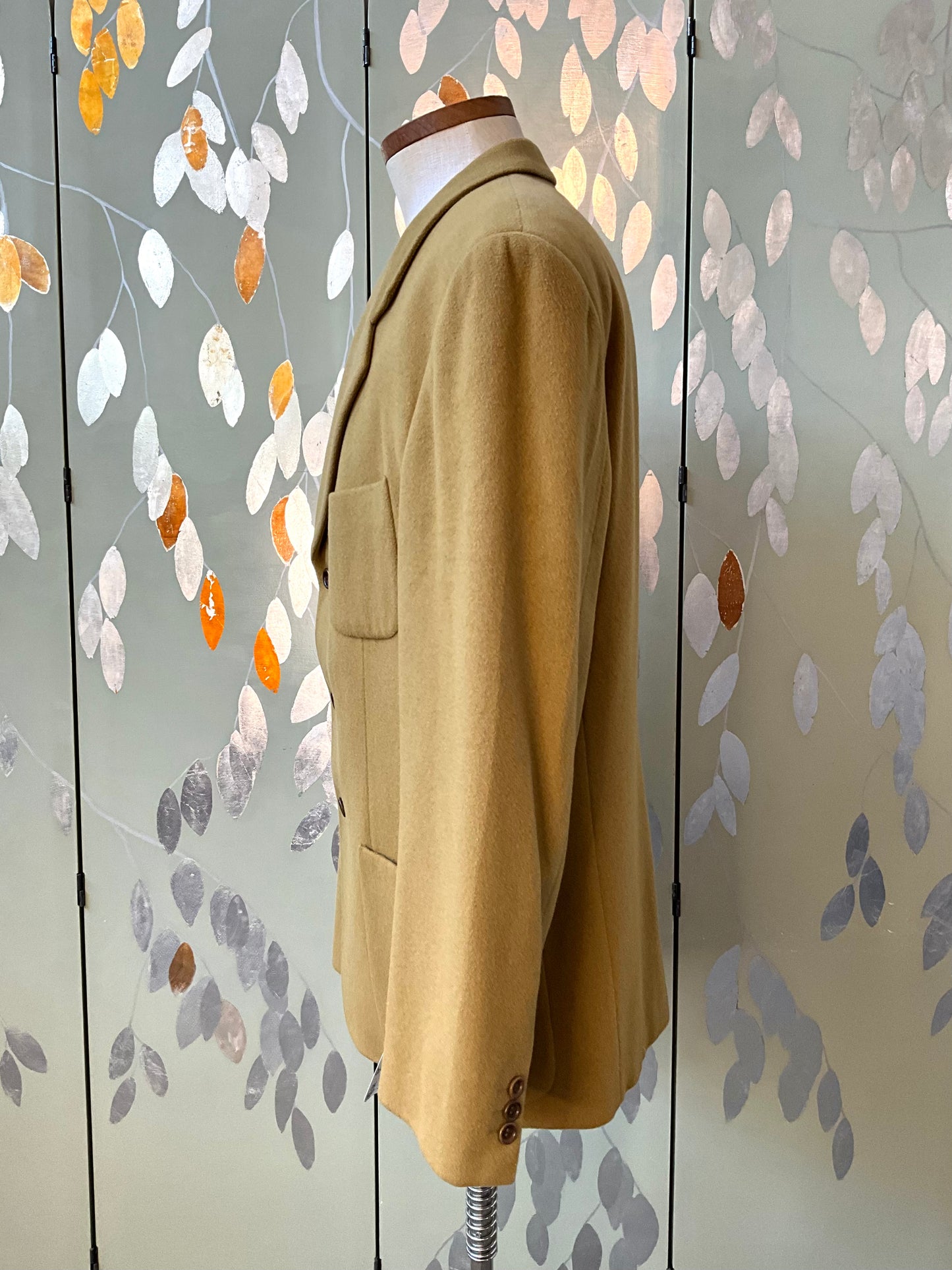 Vintage 1990s Men's Hugo Boss Green Cashmere Wool Blazer, Large 