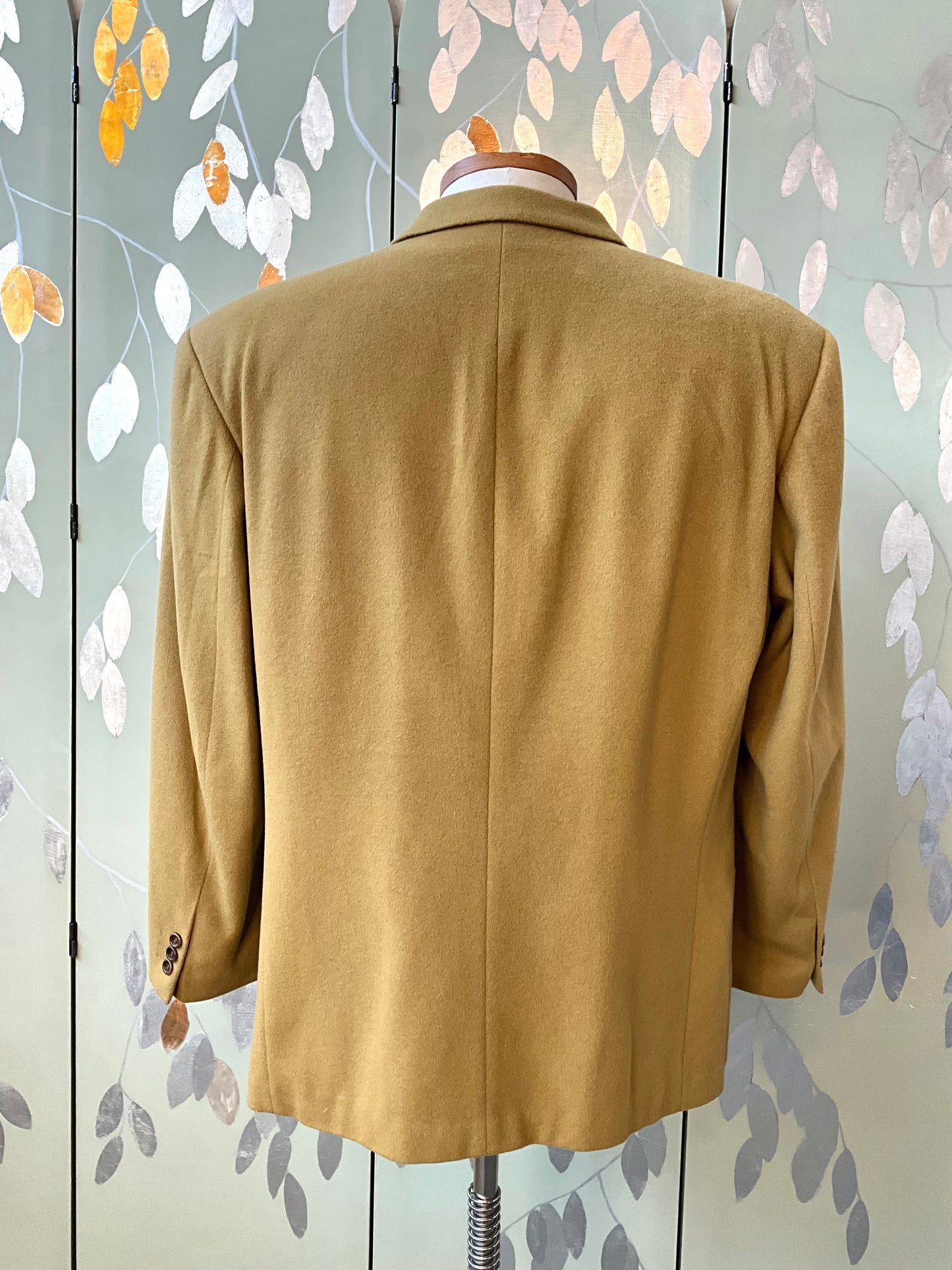 Vintage 1990s Men's Hugo Boss Green Cashmere Wool Blazer, Large 