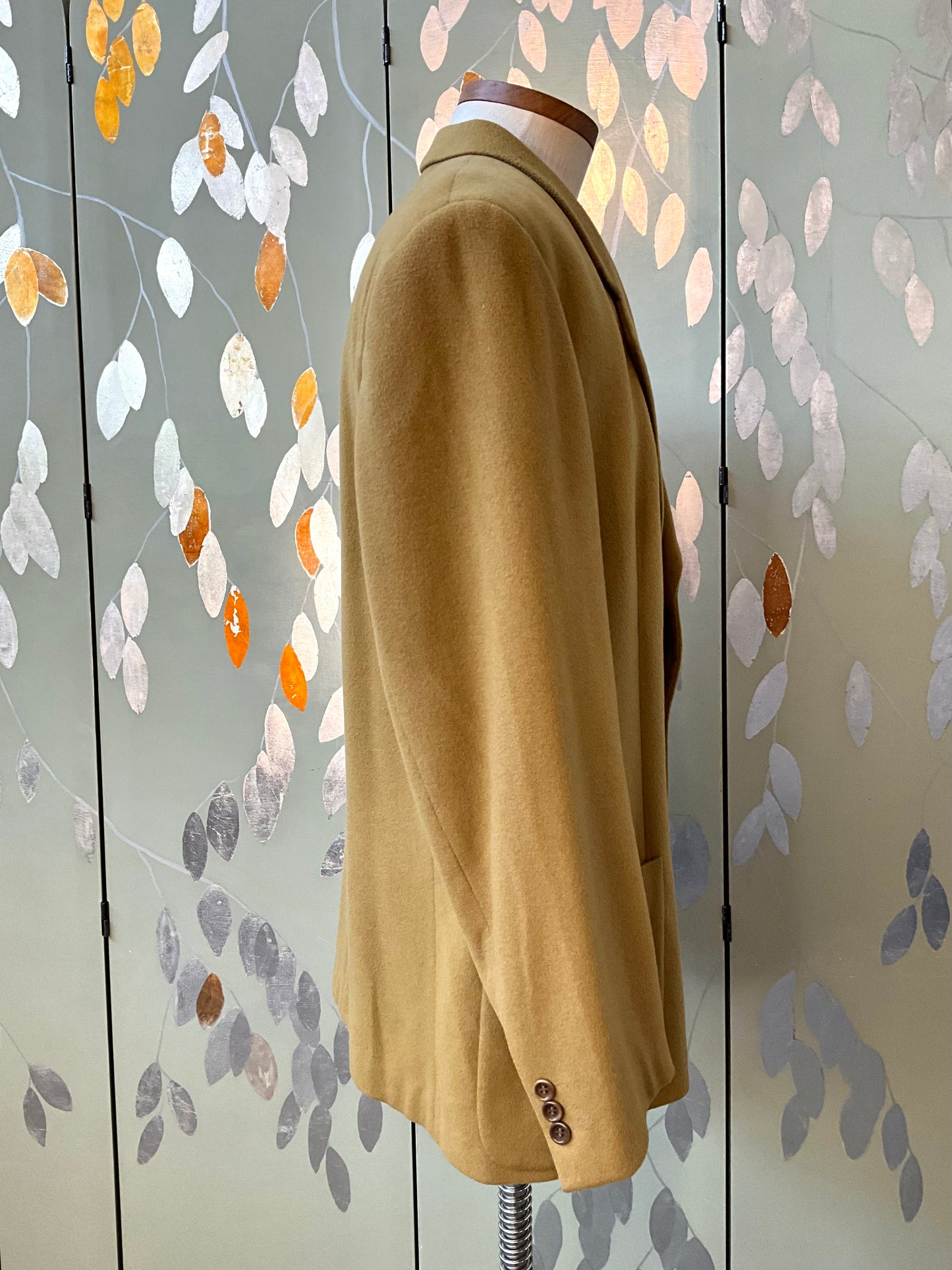 Vintage 1990s Men's Hugo Boss Green Cashmere Wool Blazer, Large 