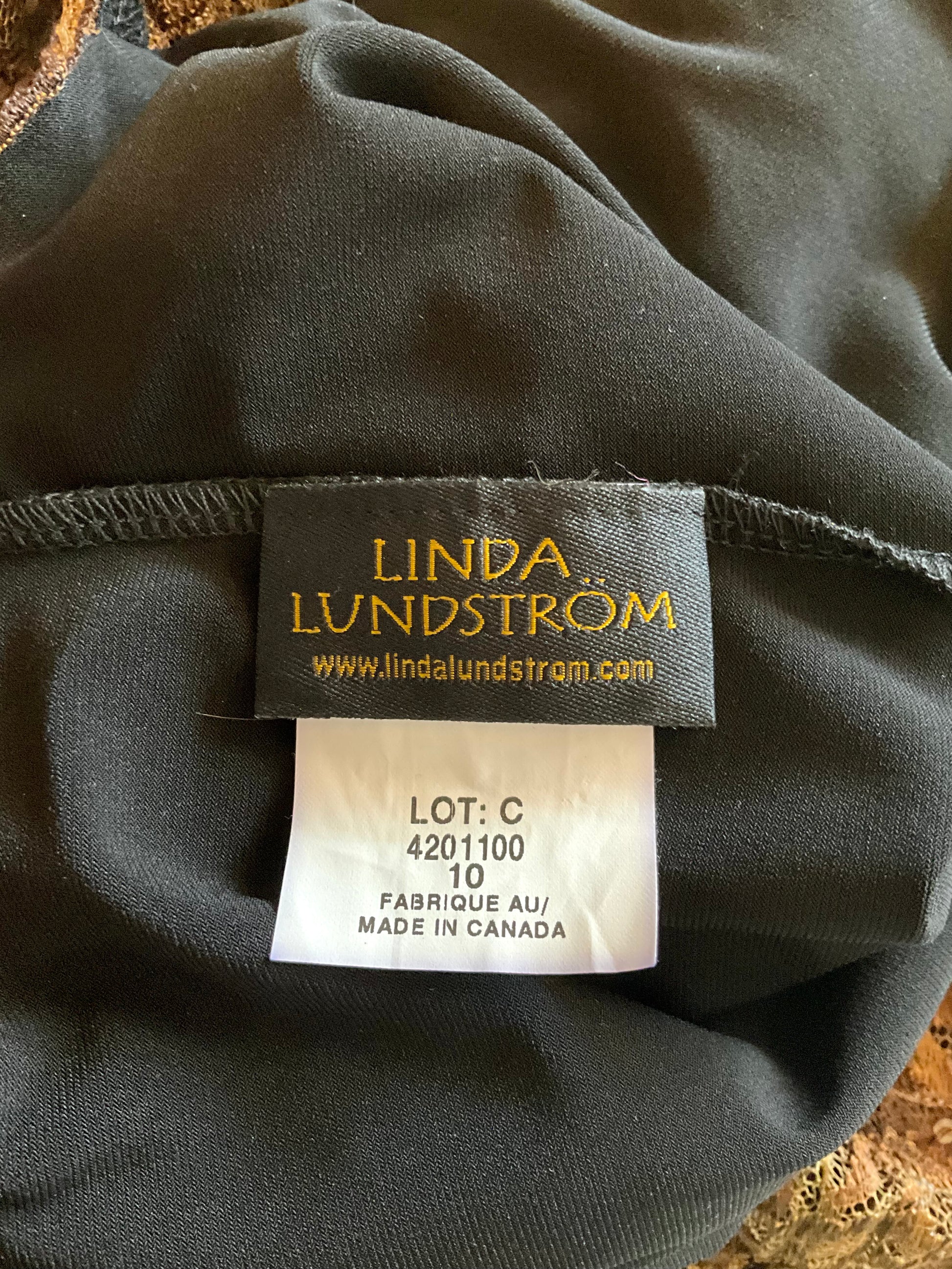 Vintage 1990s Linda Lundström Brown Lace Sequin Autumnal Maxi Dress, Medium 