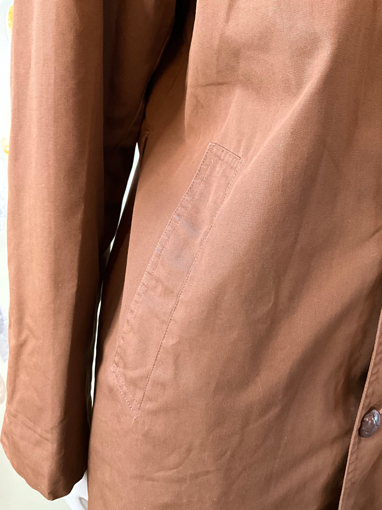 Vintage 1970s Brown Trench Mac Coat, Large 