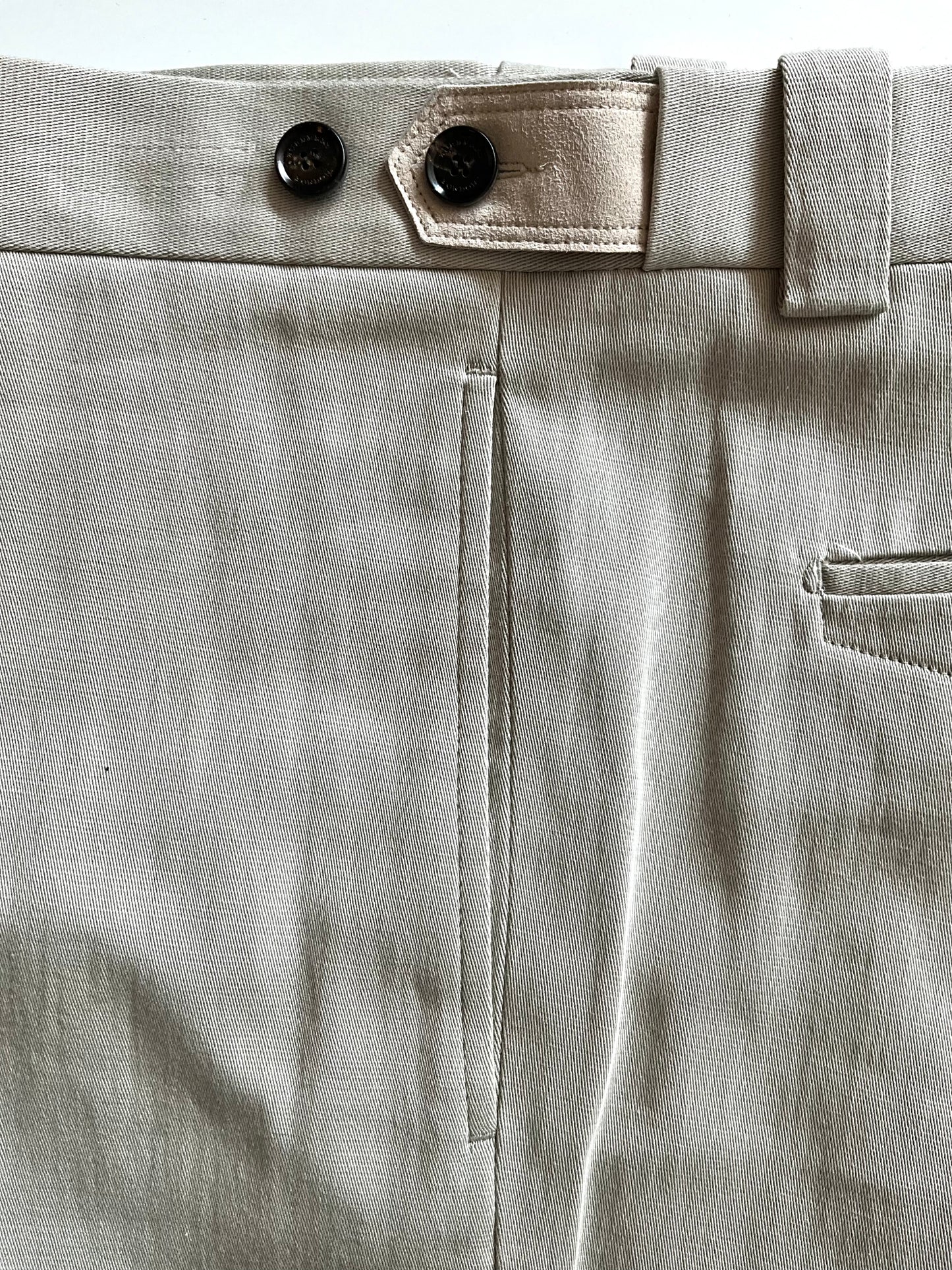 Men's Beige Burberry Flat-Front Tapered Leg Chinos, W36