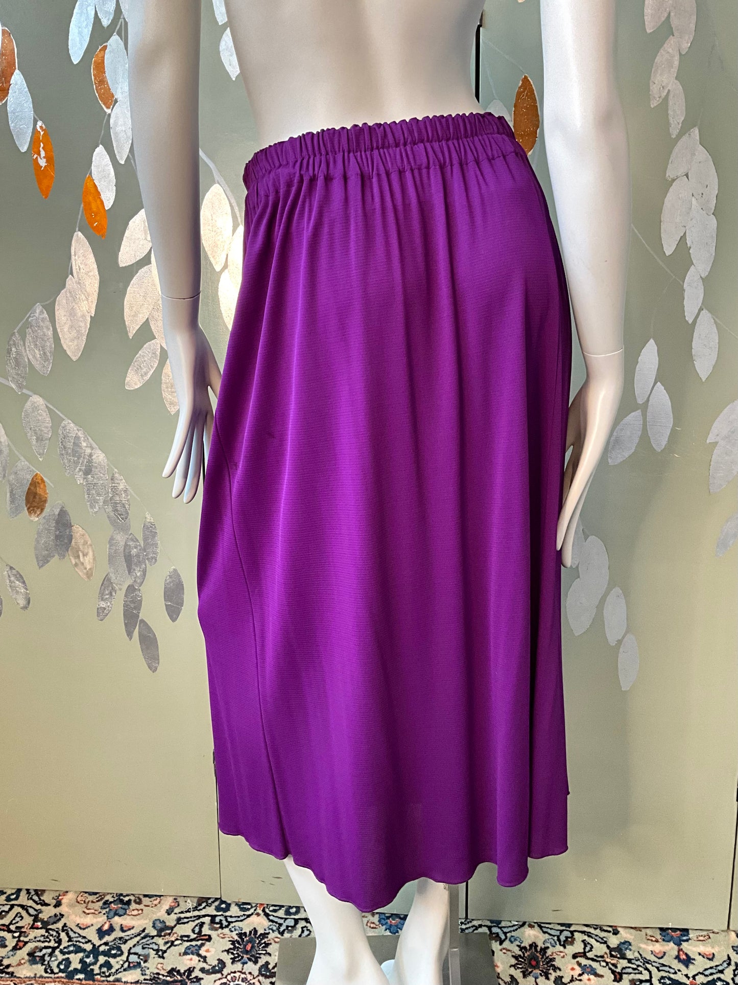 Vintage 1980s Callaghan Black Cardigan Blazer and Purple Skirt Set, Medium