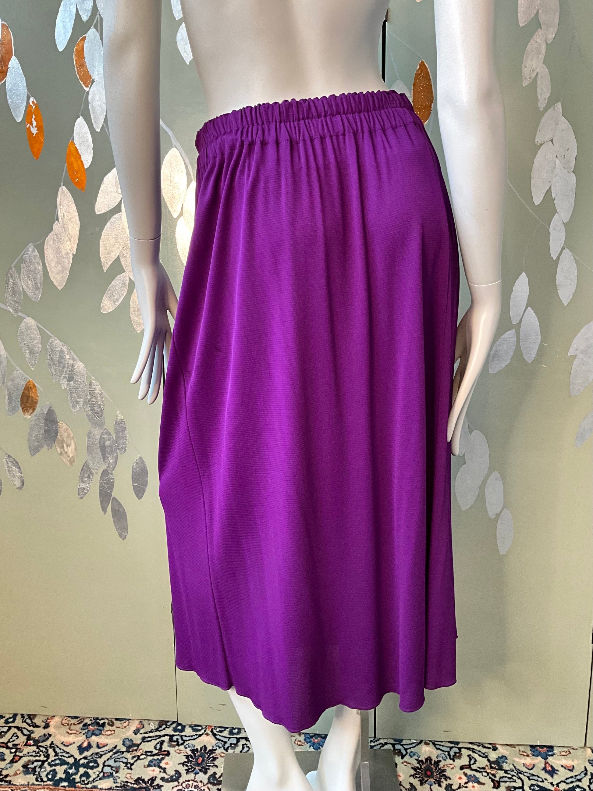 Vintage 1980s Callaghan Black Cardigan Blazer and Purple Skirt Set, Medium