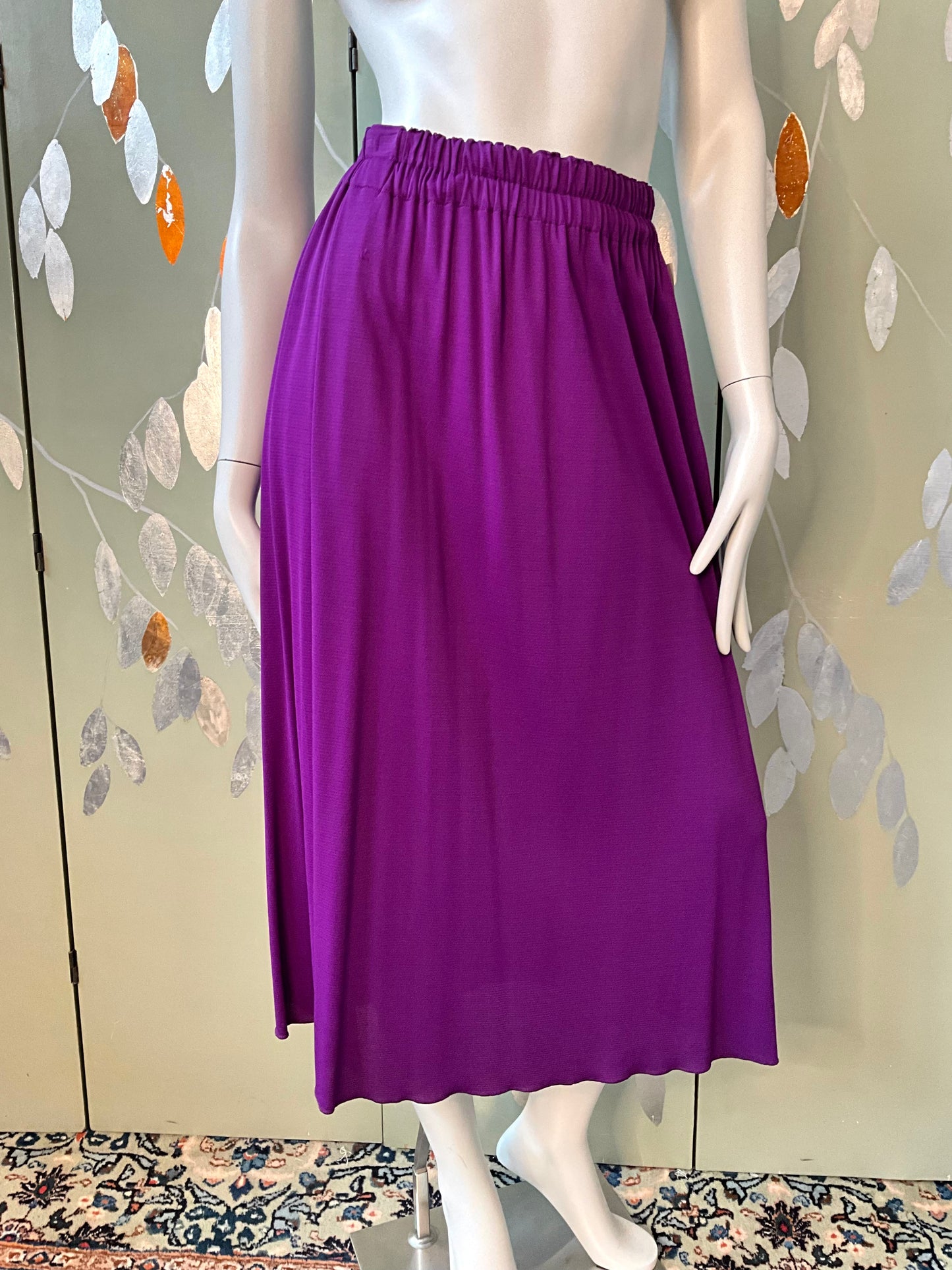 Vintage 1980s Callaghan Black Cardigan Blazer and Purple Skirt Set, Medium