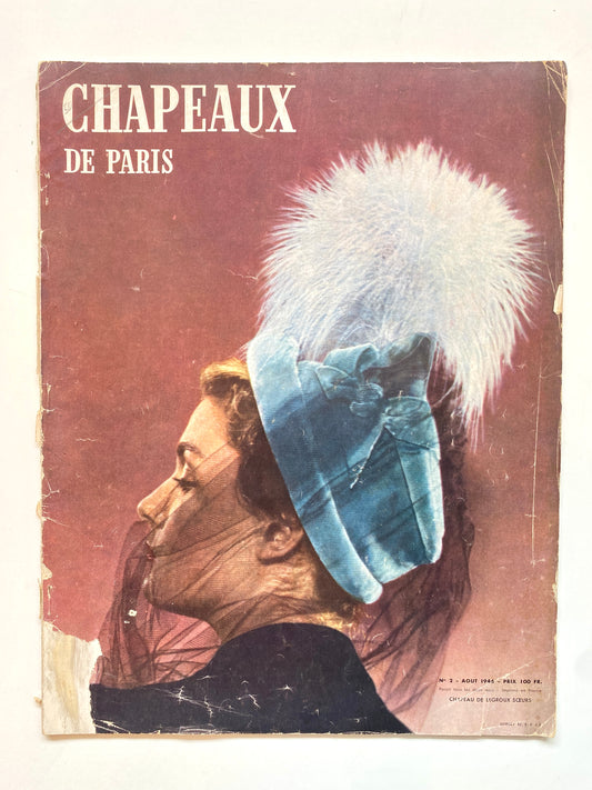 Vintage French Fashion magazine, Chapeaux de Paris No.2 August 1946