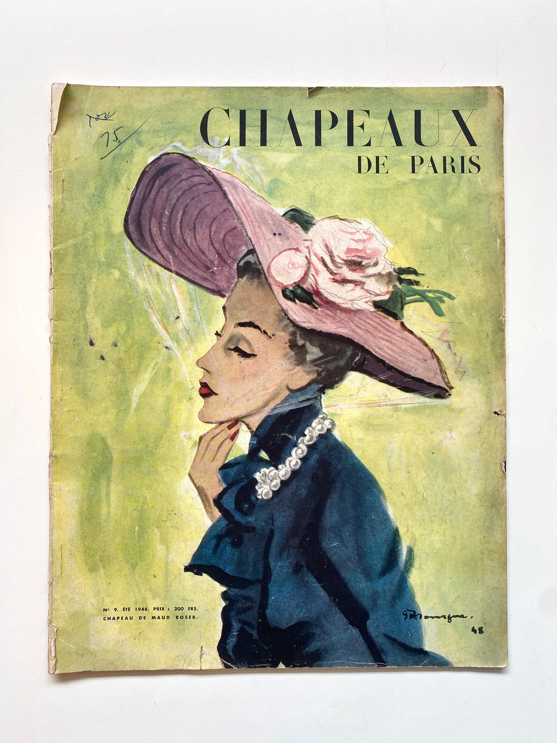Vintage French Fashion Magazine, Chapeaux de Paris, No.9 Summer 1948
