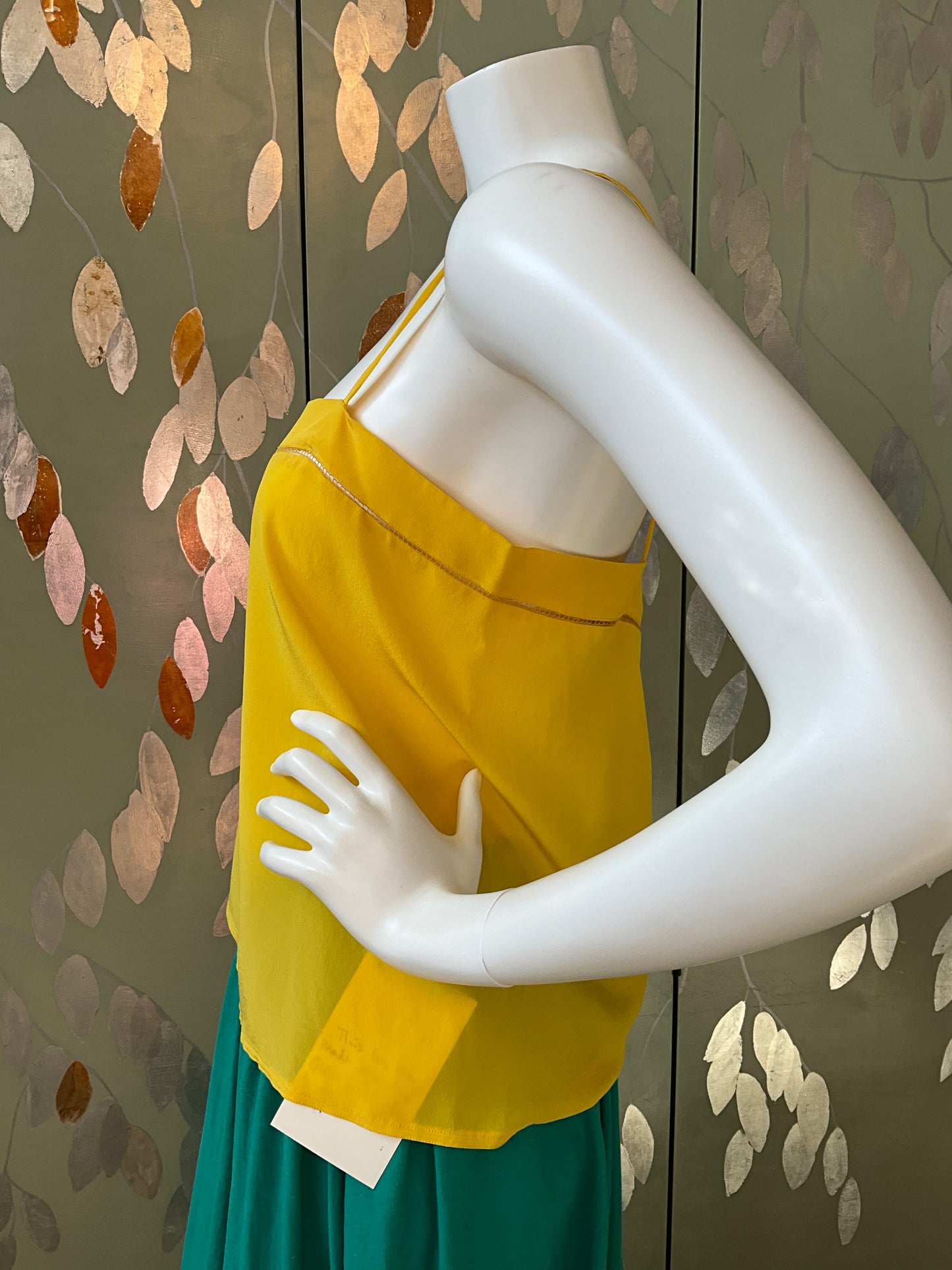 Vintage 1980s Chloe Yellow Silk Camisole Top, Medium