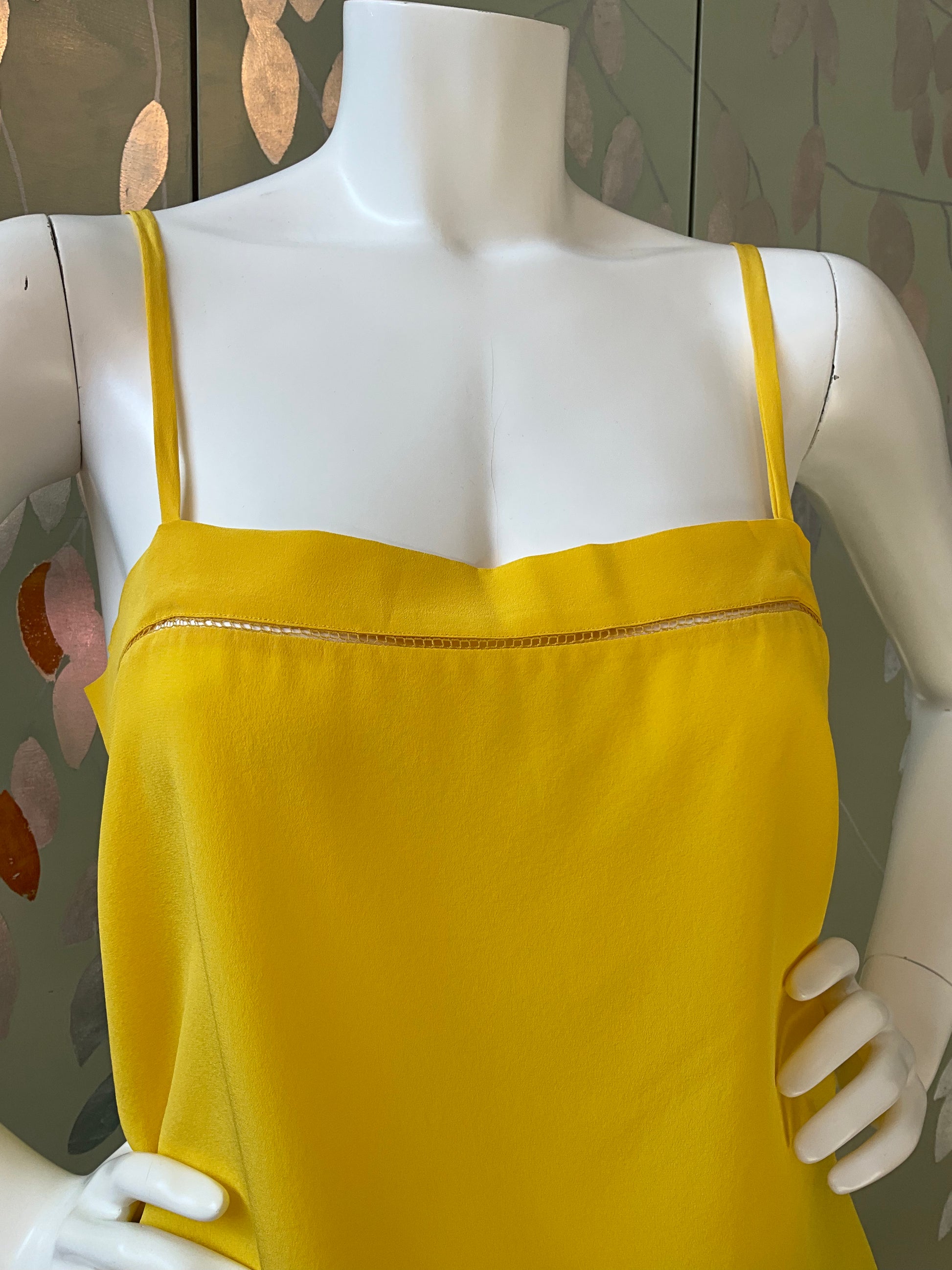 Vintage 1980s Chloe Yellow Silk Camisole Top, Medium