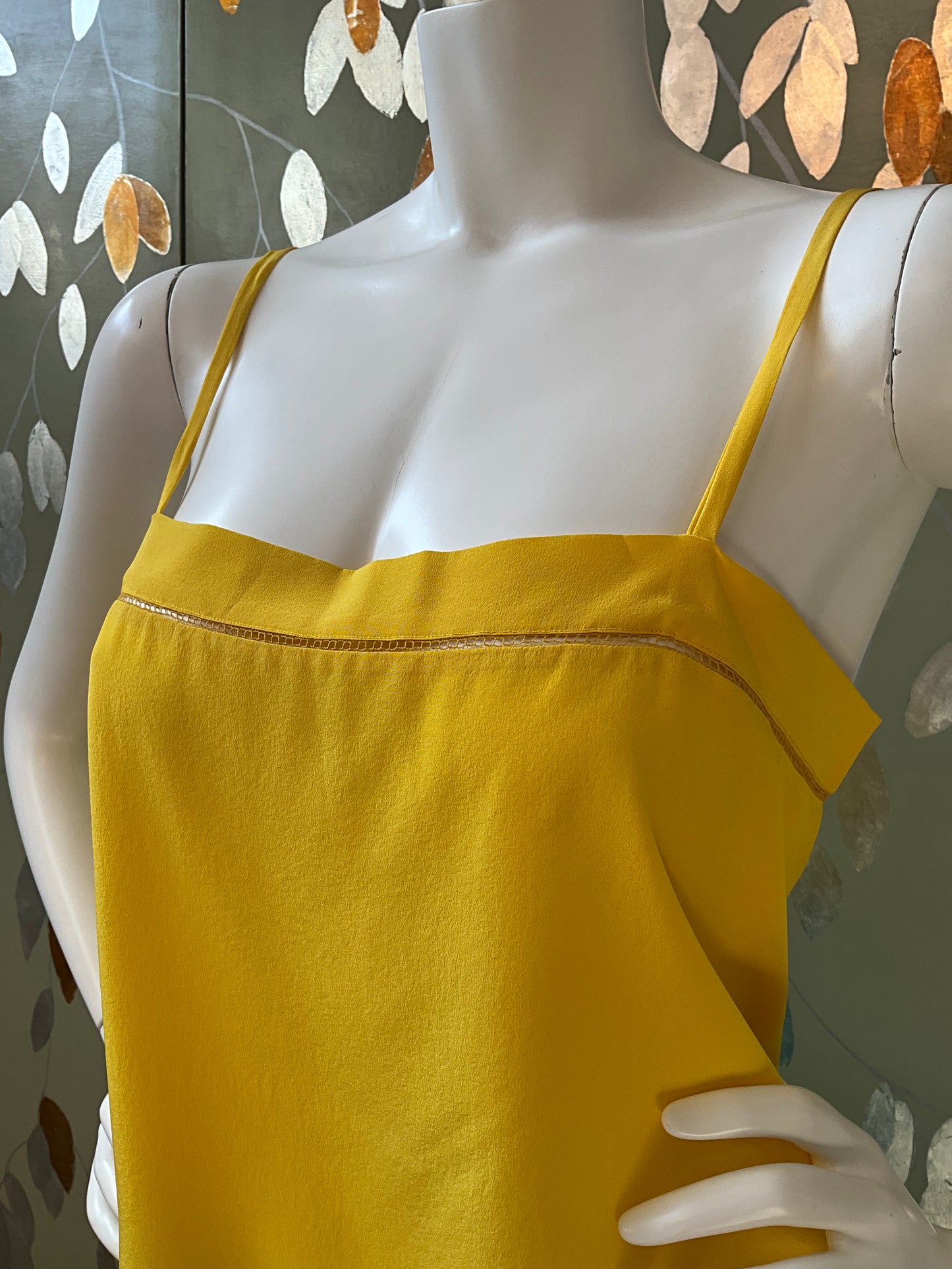 Vintage 1980s Chloe Yellow Silk Camisole Top, Medium