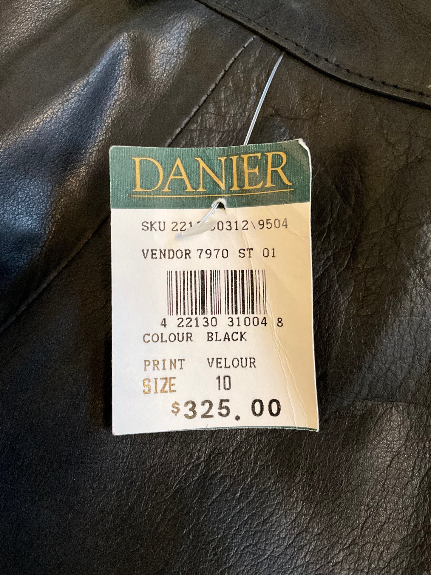 Vintage 1980s Deadstock Black Leather Danier Full Maxi Skirt, W27