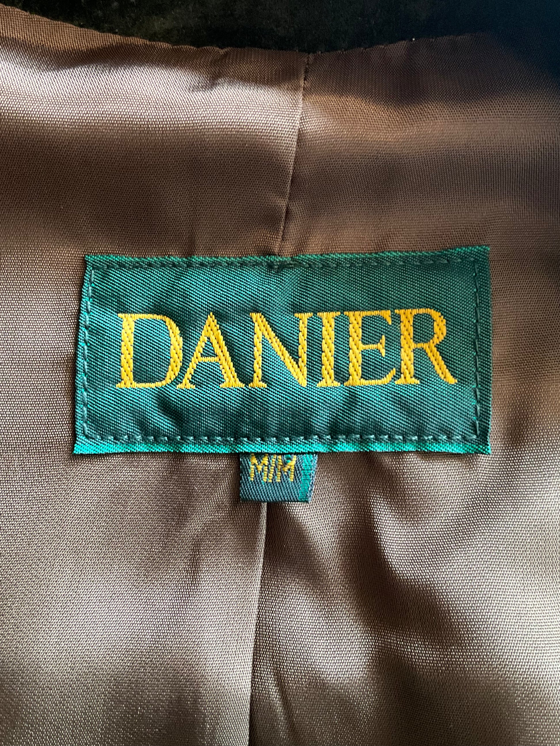 Vintage 1990s Danier Olive Green Suede and Leather Vest, Medium
