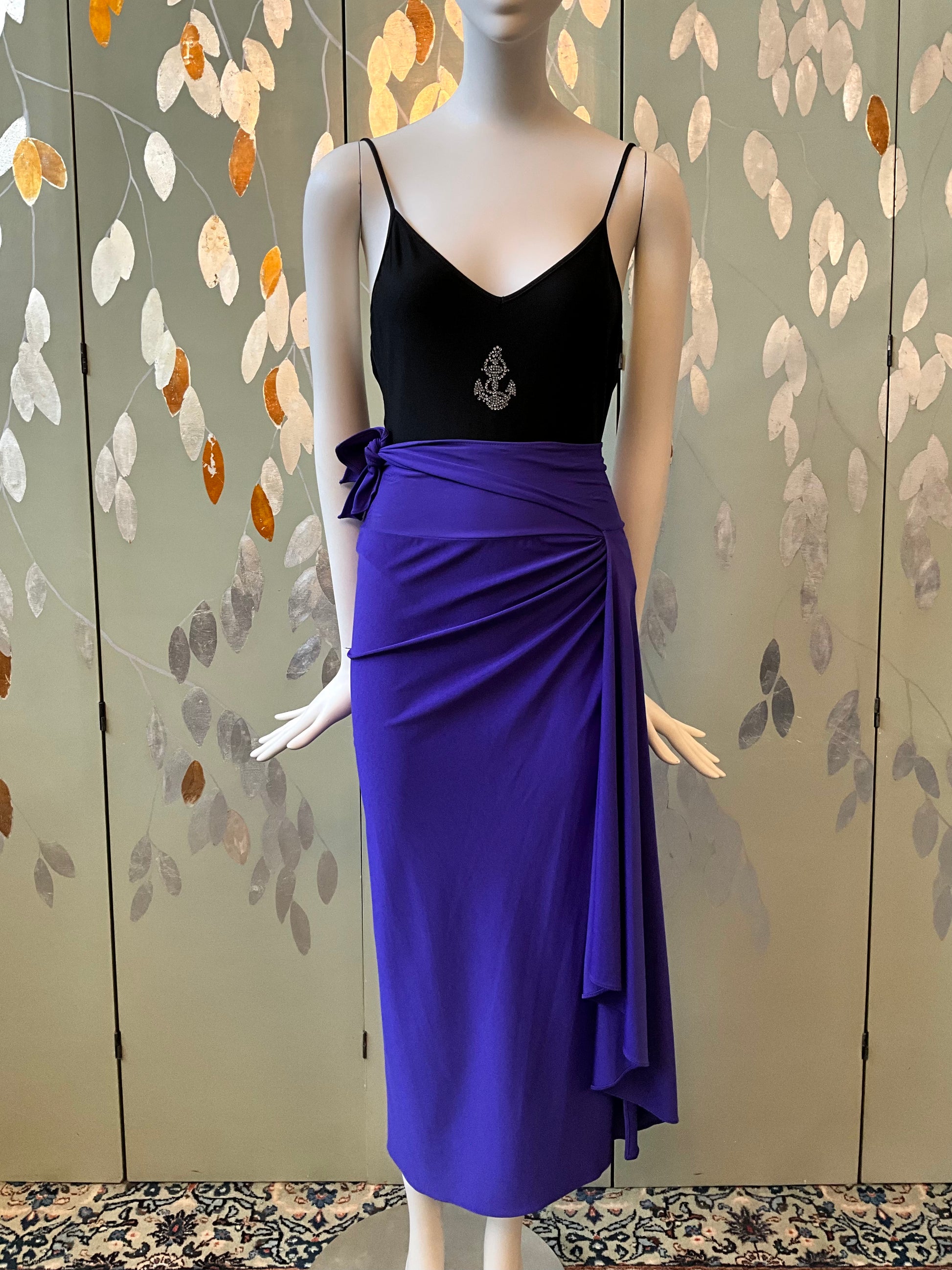Vintage 1970s Giorgi di sant Angelo Purple Wrap Skirt Sarong