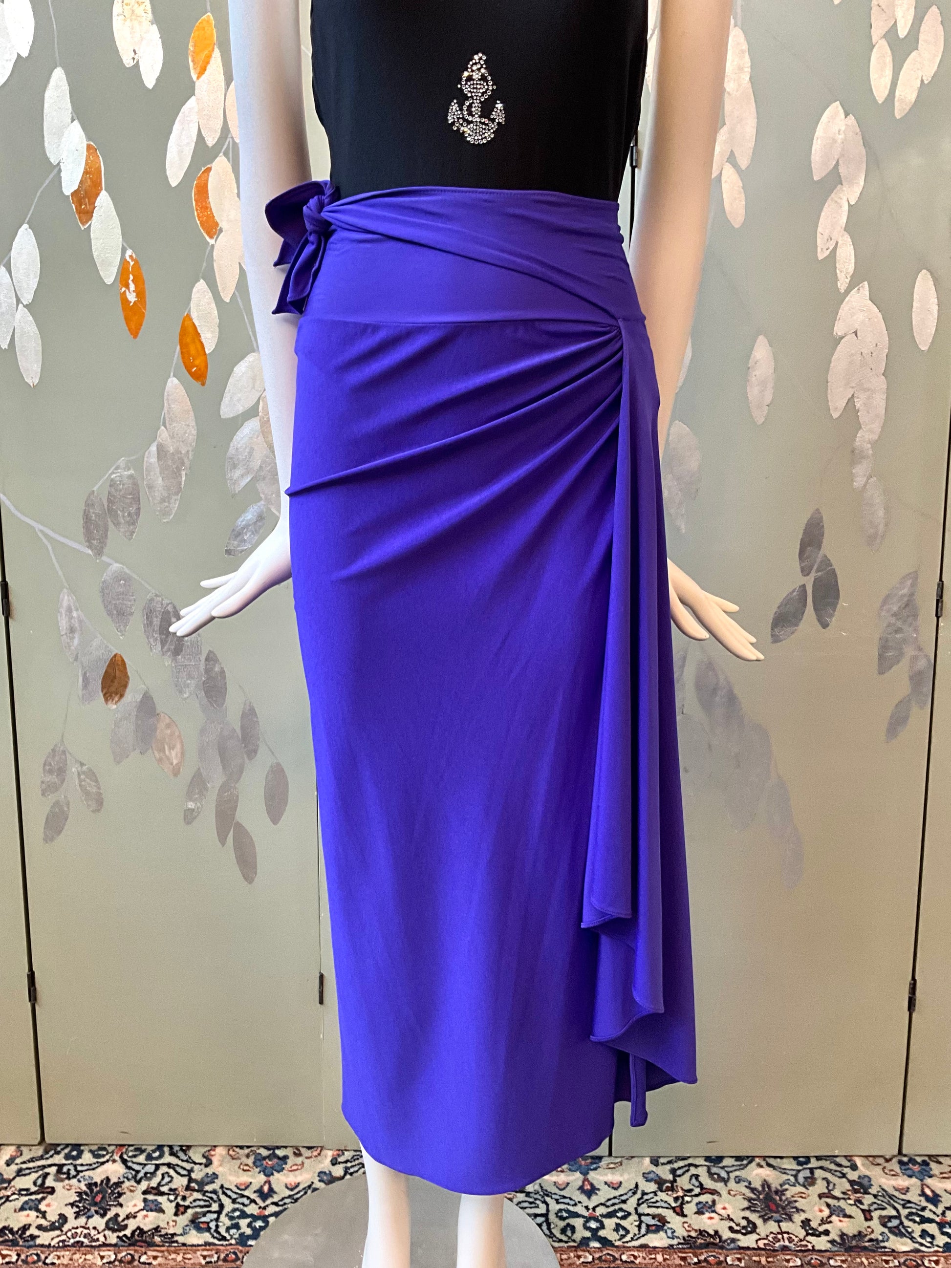 Vintage 1970s Giorgi di sant Angelo Purple Wrap Skirt Sarong