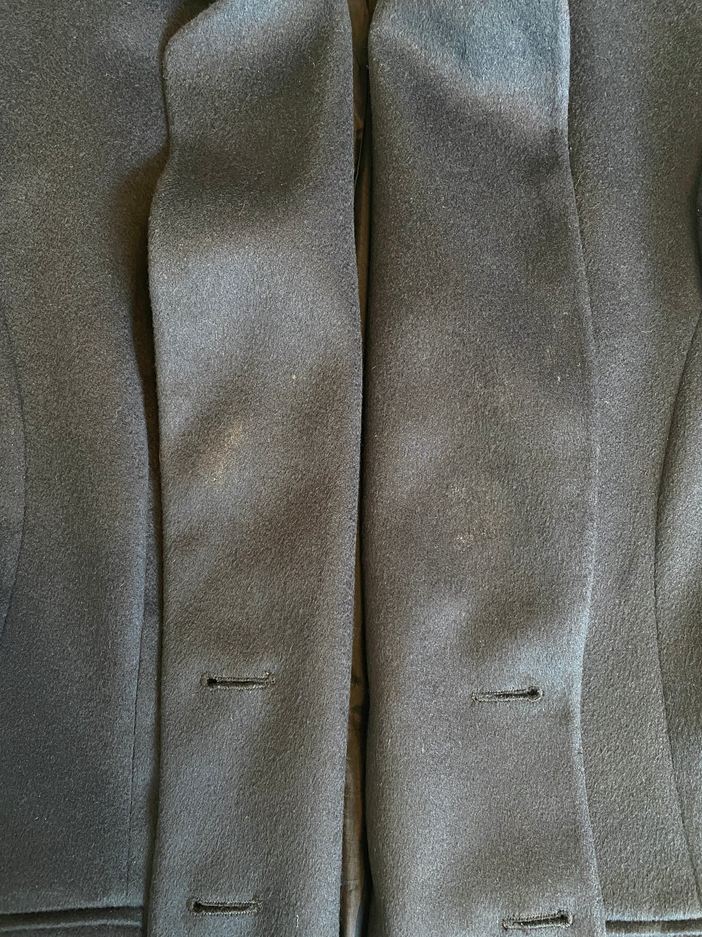 Vintage 1990s Navy Cashmere Double Breasted Blazer, Medium