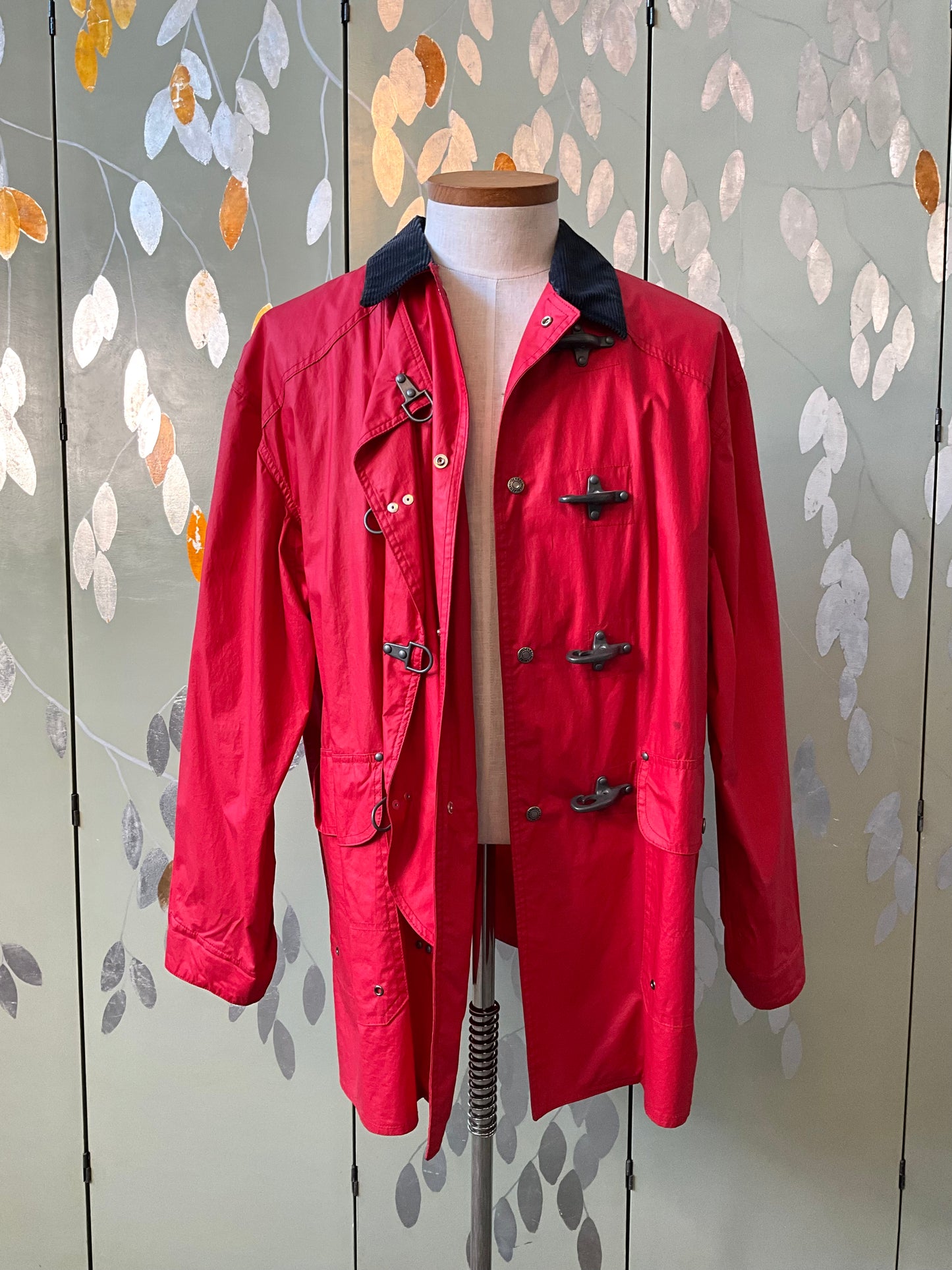 Vintage 1980s Polo Sport Ralph Lauren Red Fireman Raincoat, XL