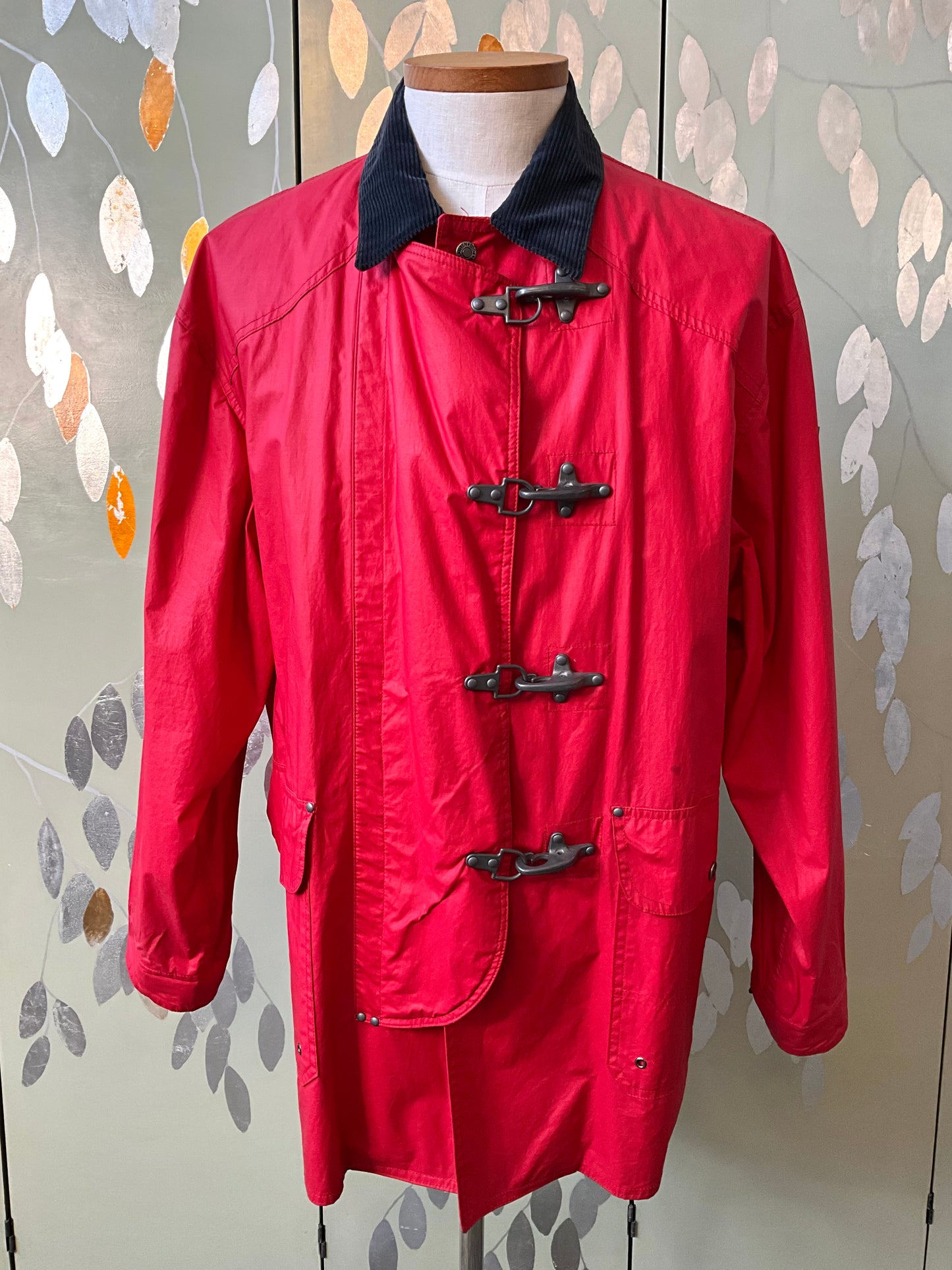 Vintage 1980s Polo Sport Ralph Lauren Red Fireman Raincoat, XL