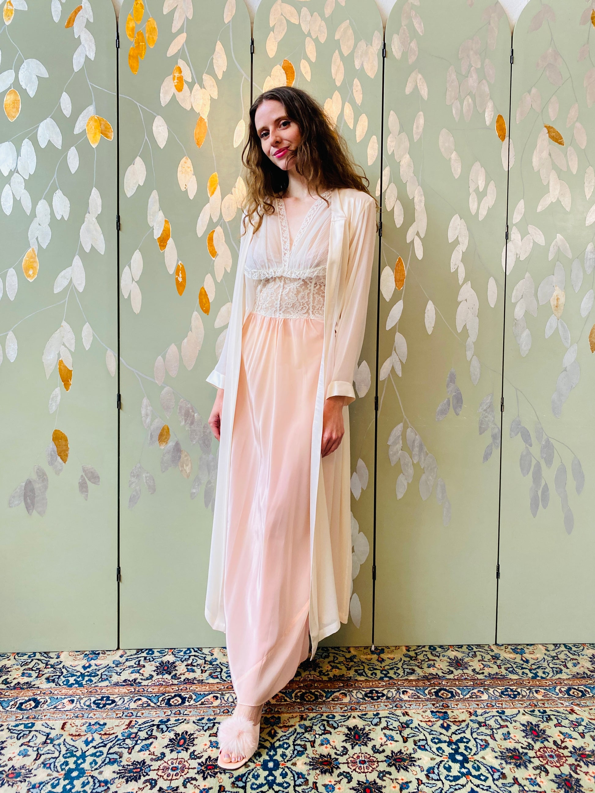 pink nightgown dress Retro Style Cotton Night Gown Dress M / White I Retro Fairy