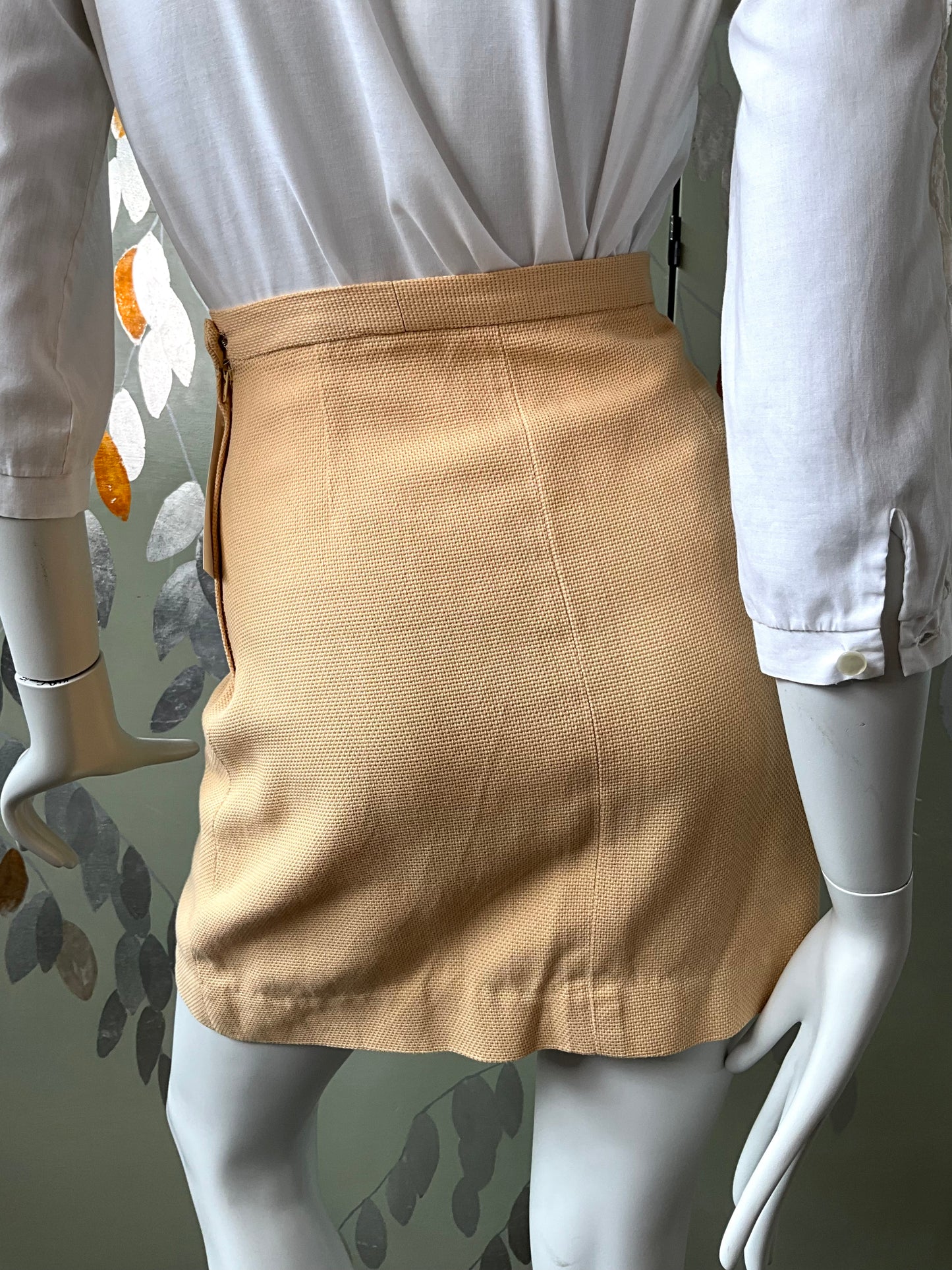 Vintage 1960s Butter Yellow Mini Skirt, XS