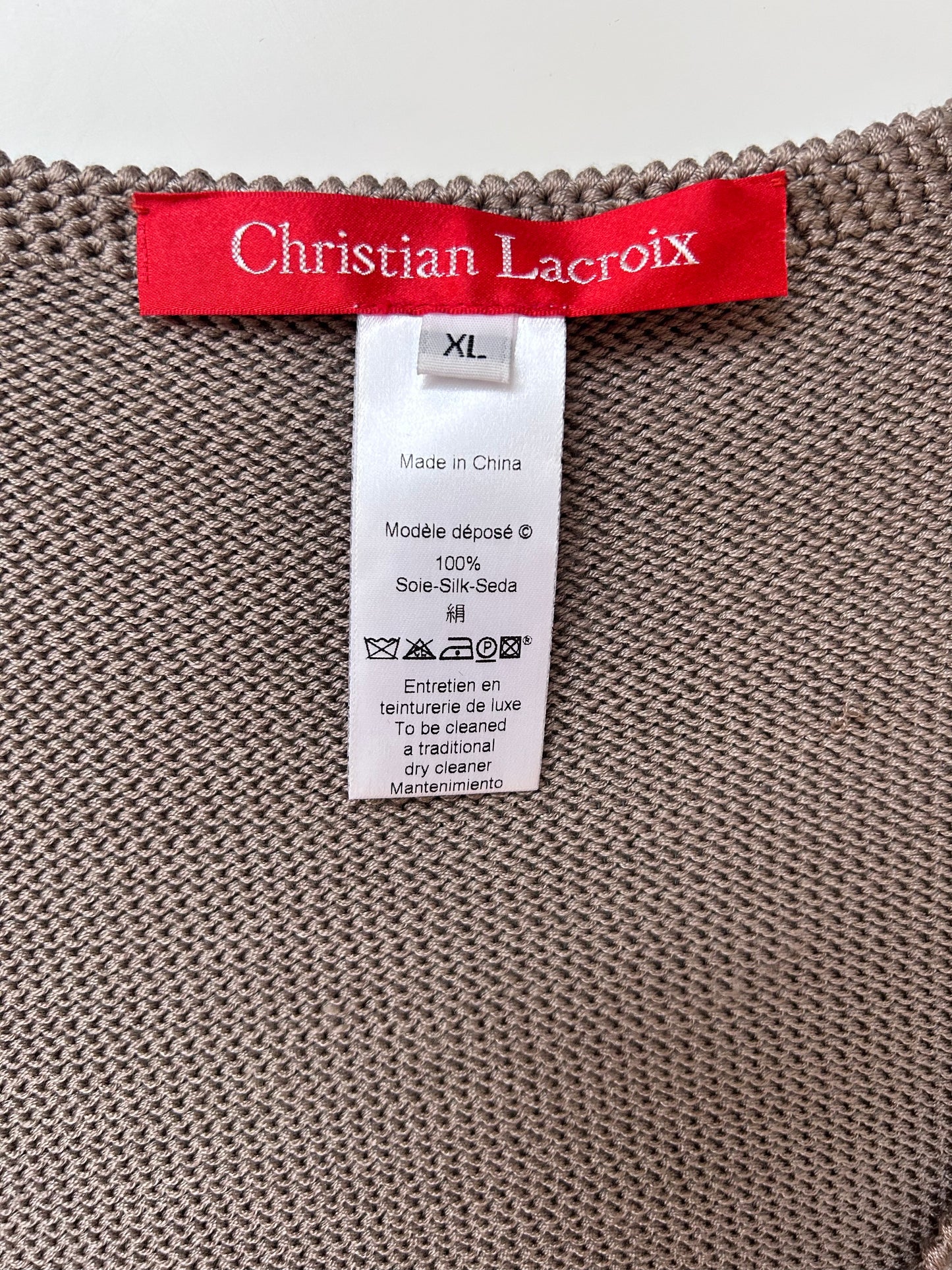 Christian Lacroix Silk Knit Top, Large