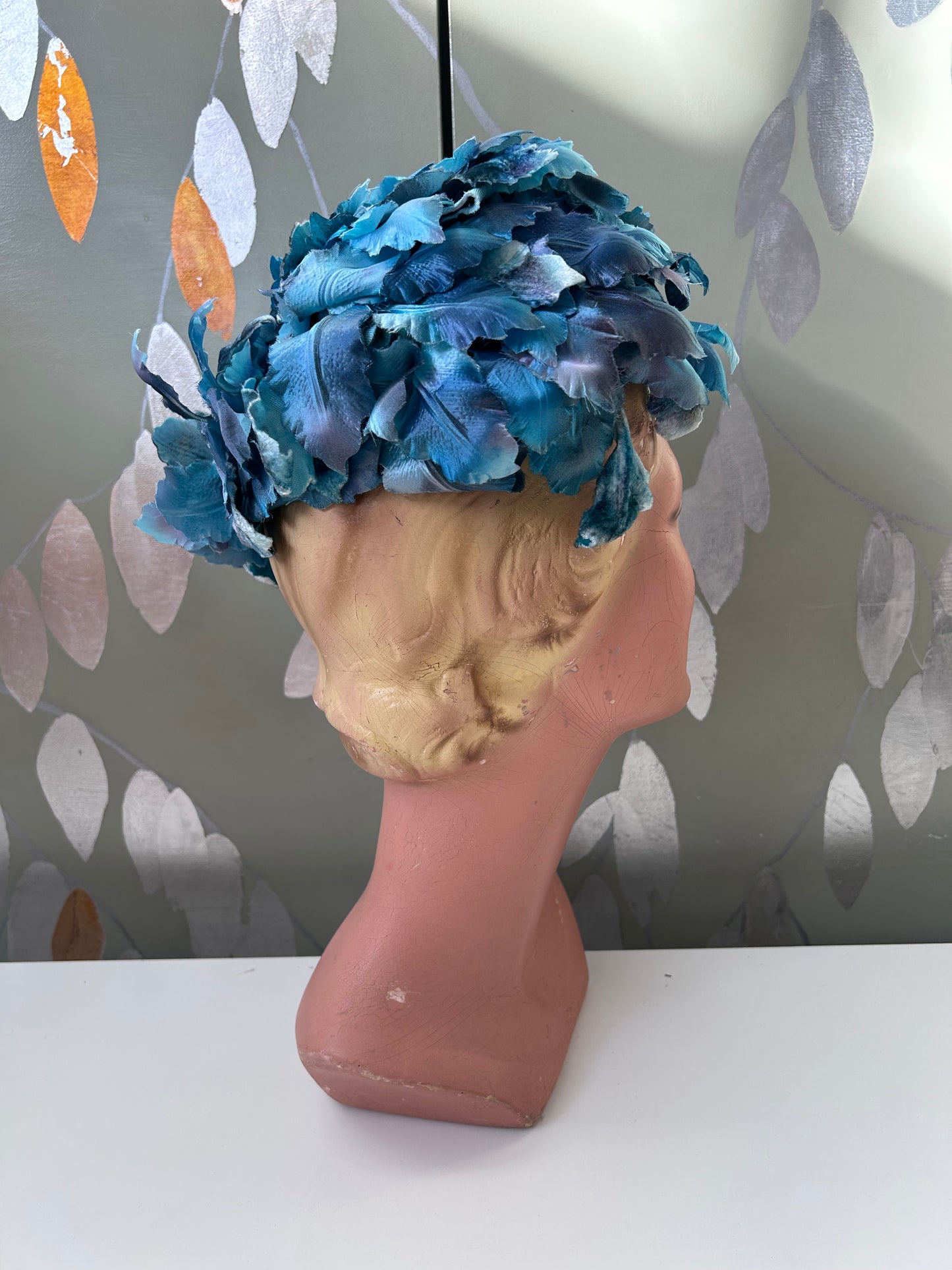 1960s Blue Flower Petal Hat