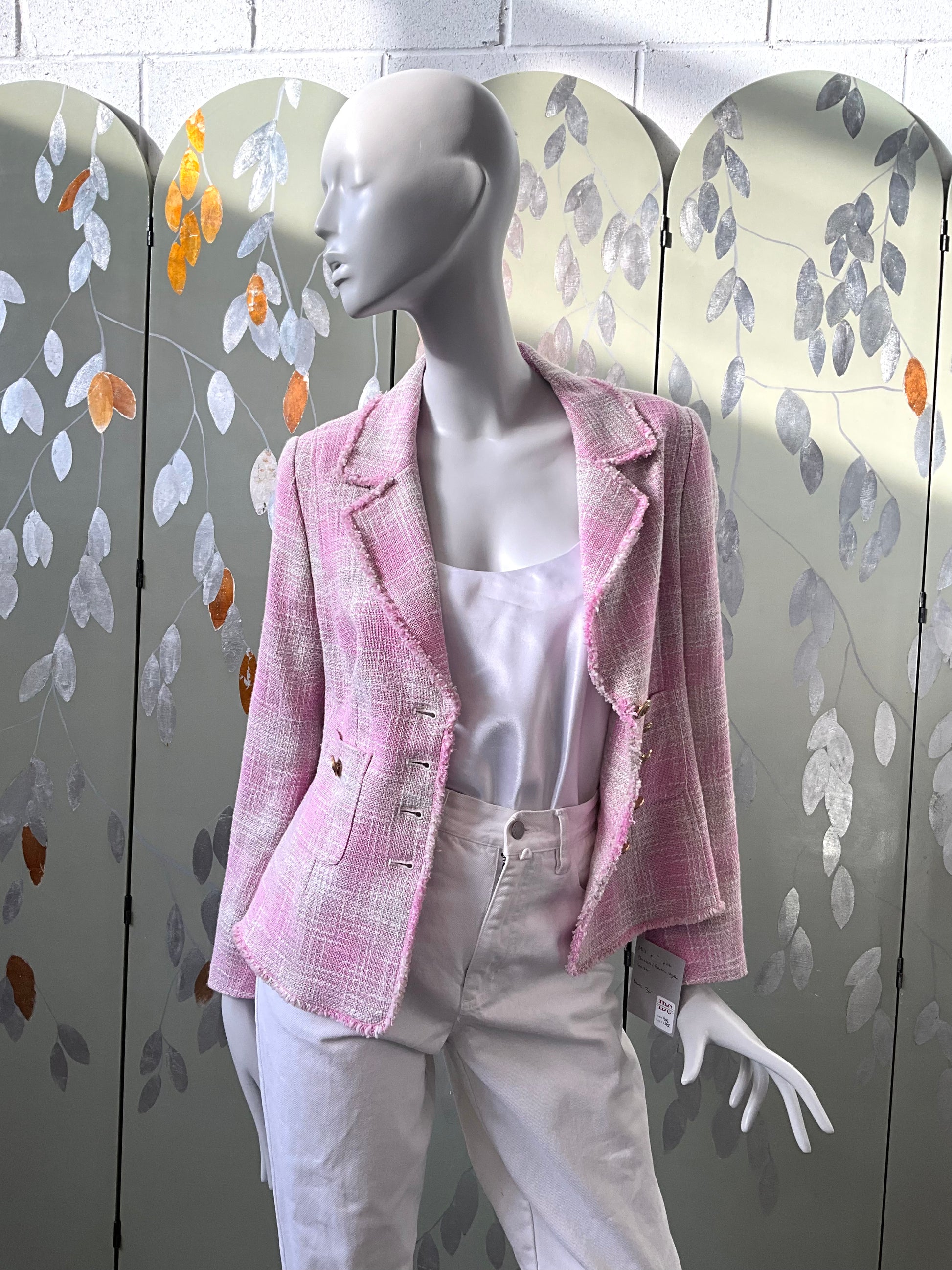 Vintage 1990s Pink Chanel-Style Blazer, Medium