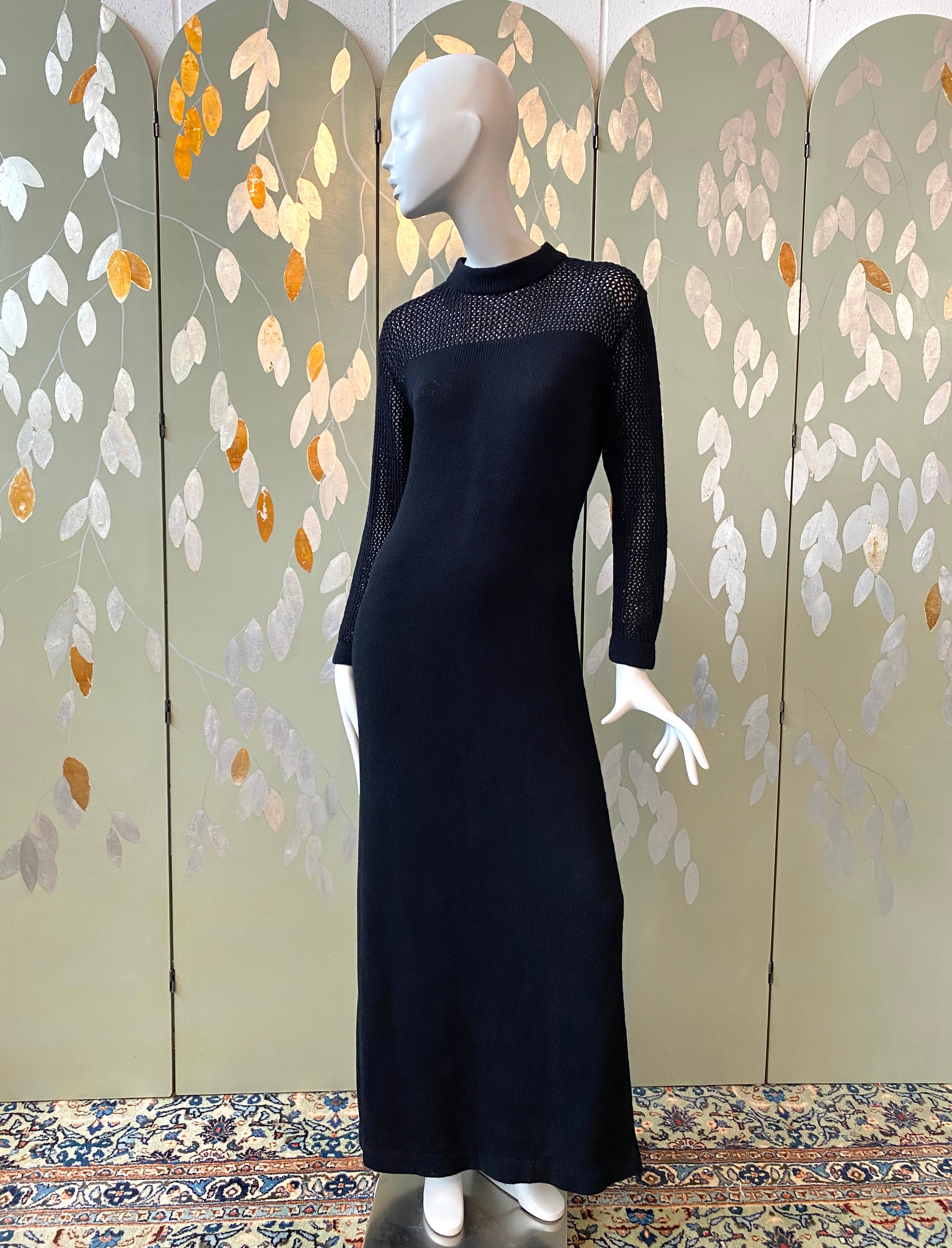 Vintage 1970s Black Knit Maxi Dress, Medium – Ian Drummond Vintage