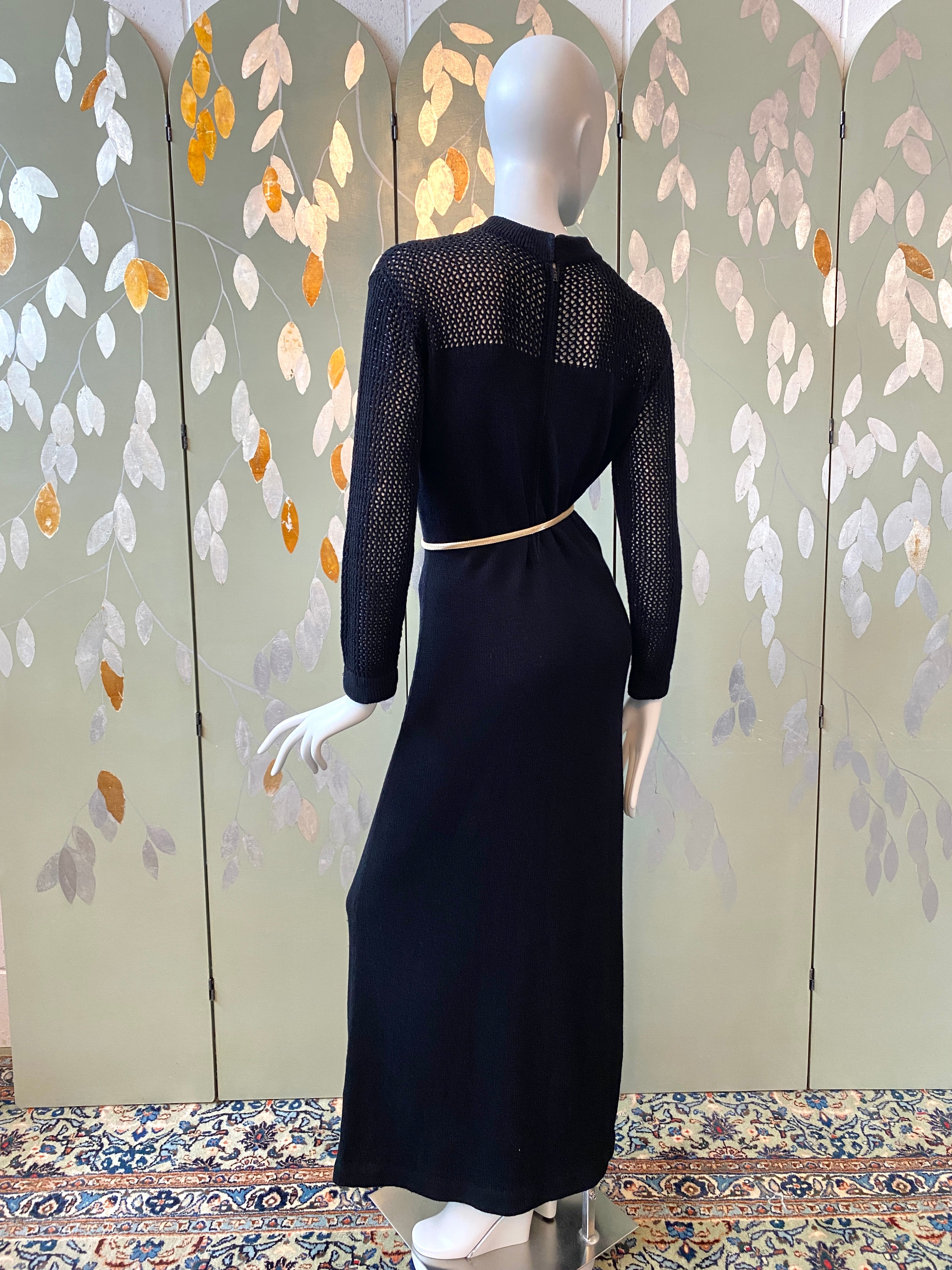 Vintage 1970s Black Knit Maxi Dress, Medium – Ian Drummond Vintage