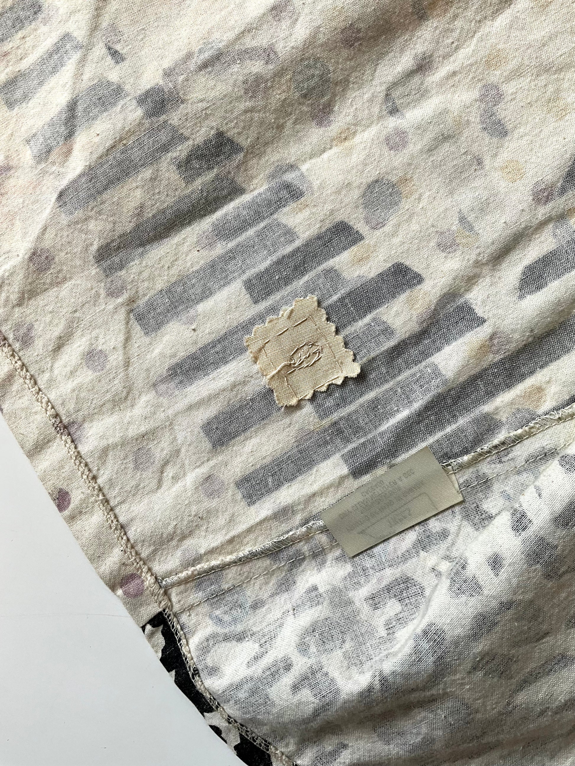 Vintage 1990s Hand Printed Button-Up Canadiana Crop Top, Large