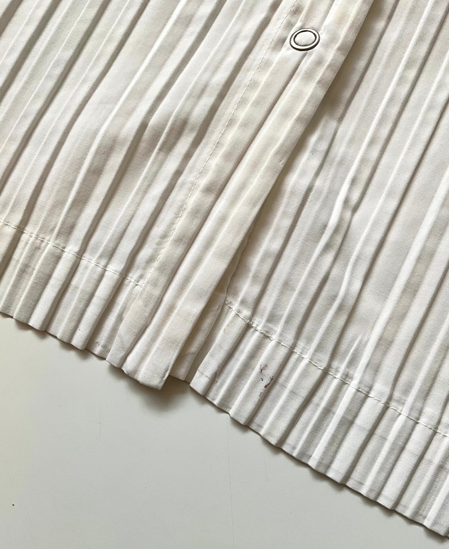 Vintage 1980s Issey Miyake White Pleated Snap Front Shirt, Medium