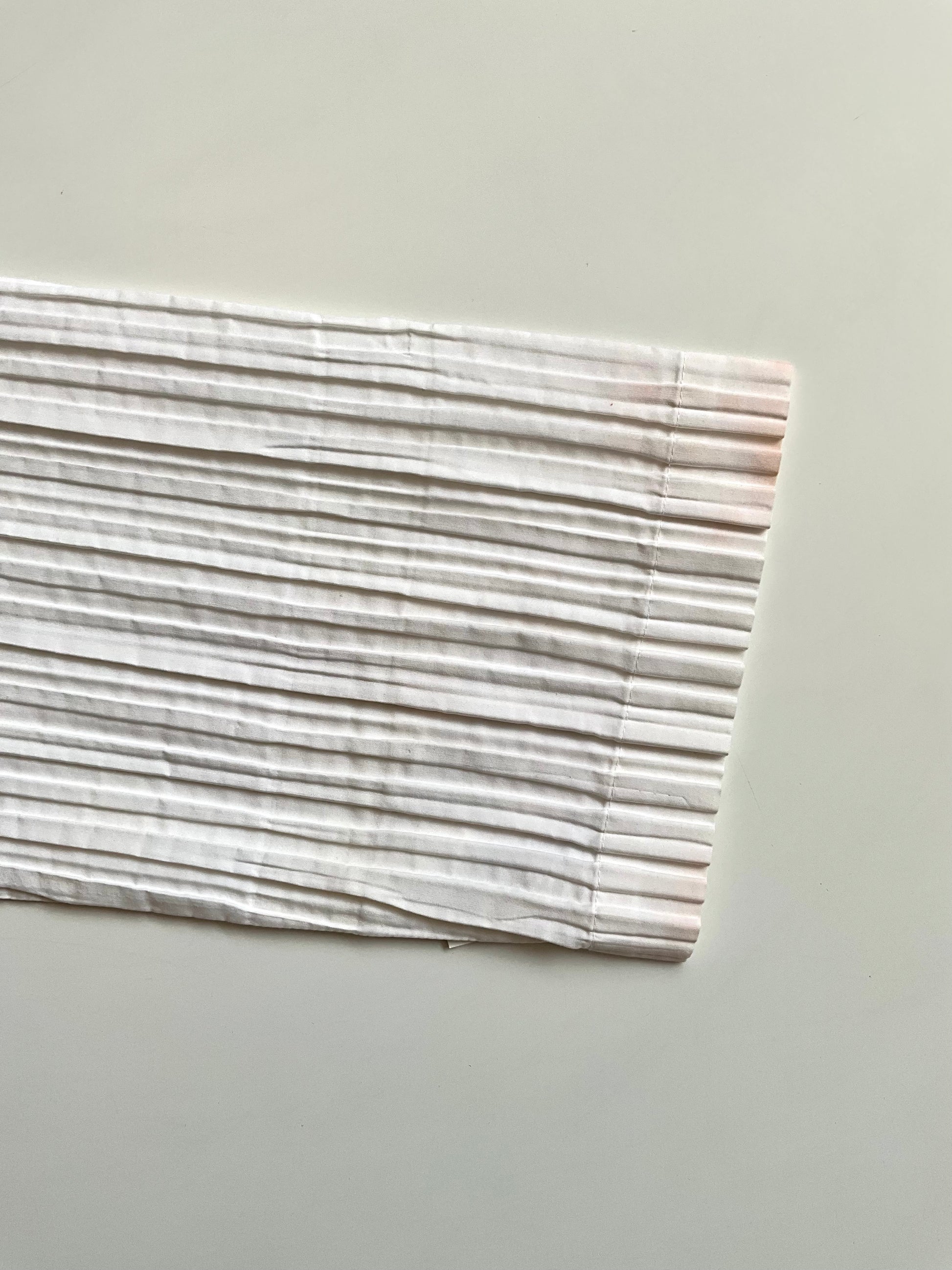 Vintage 1980s Issey Miyake White Pleated Snap Front Shirt, Medium