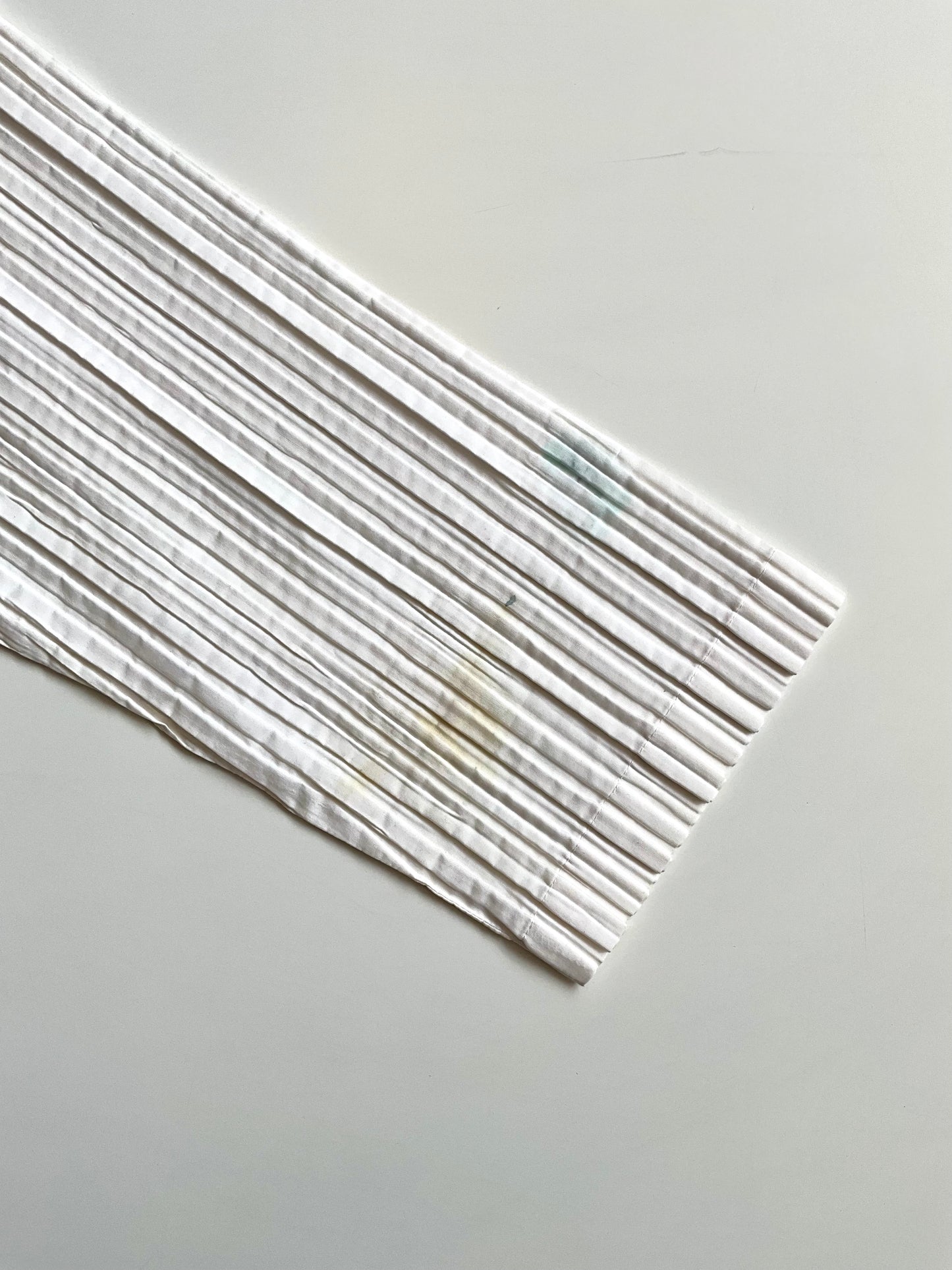 Vintage 1980s Issey Miyake White Pleated Snap Front Shirt, Medium